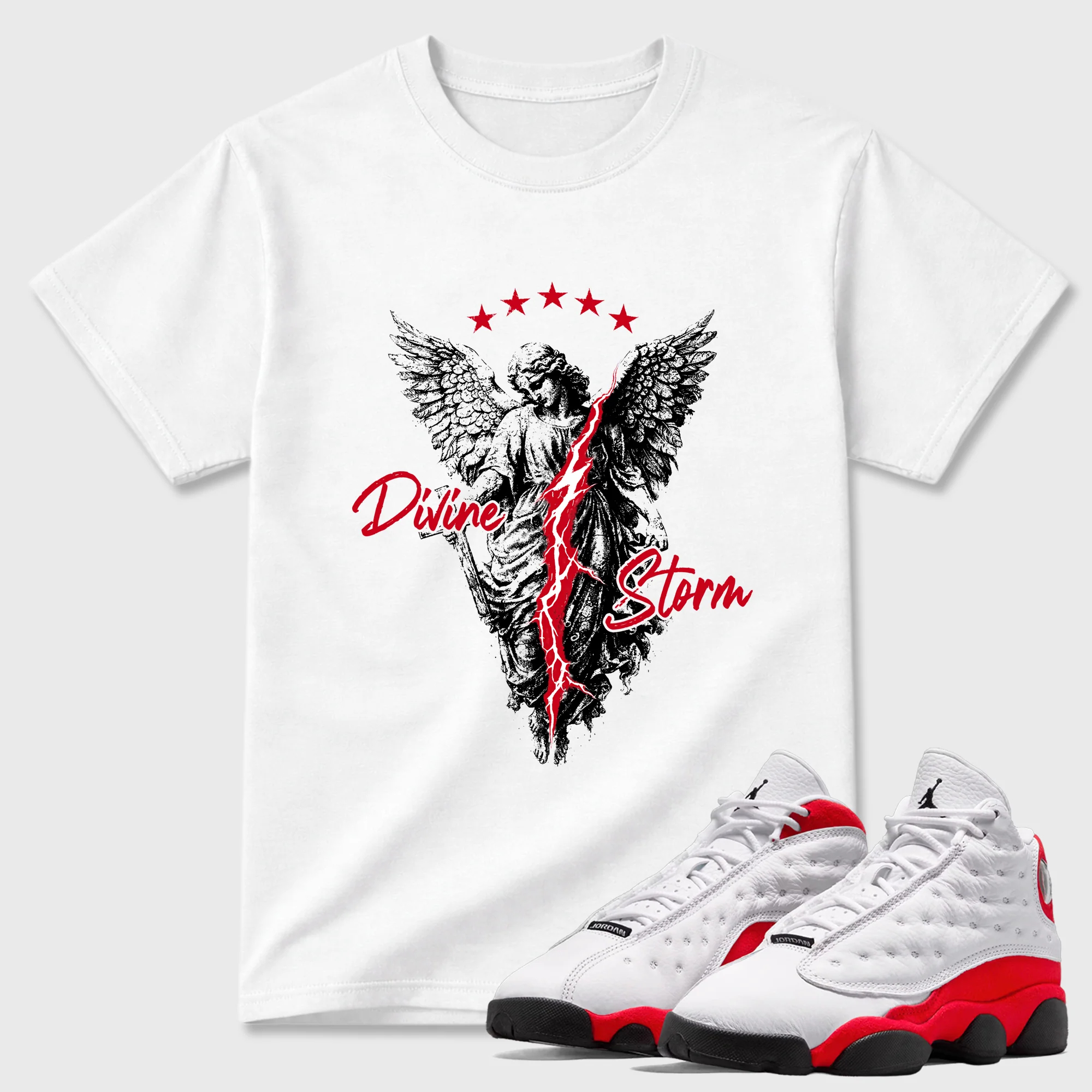 Divine Storm Sneaker Tees - Air Jordan 13 University Red
