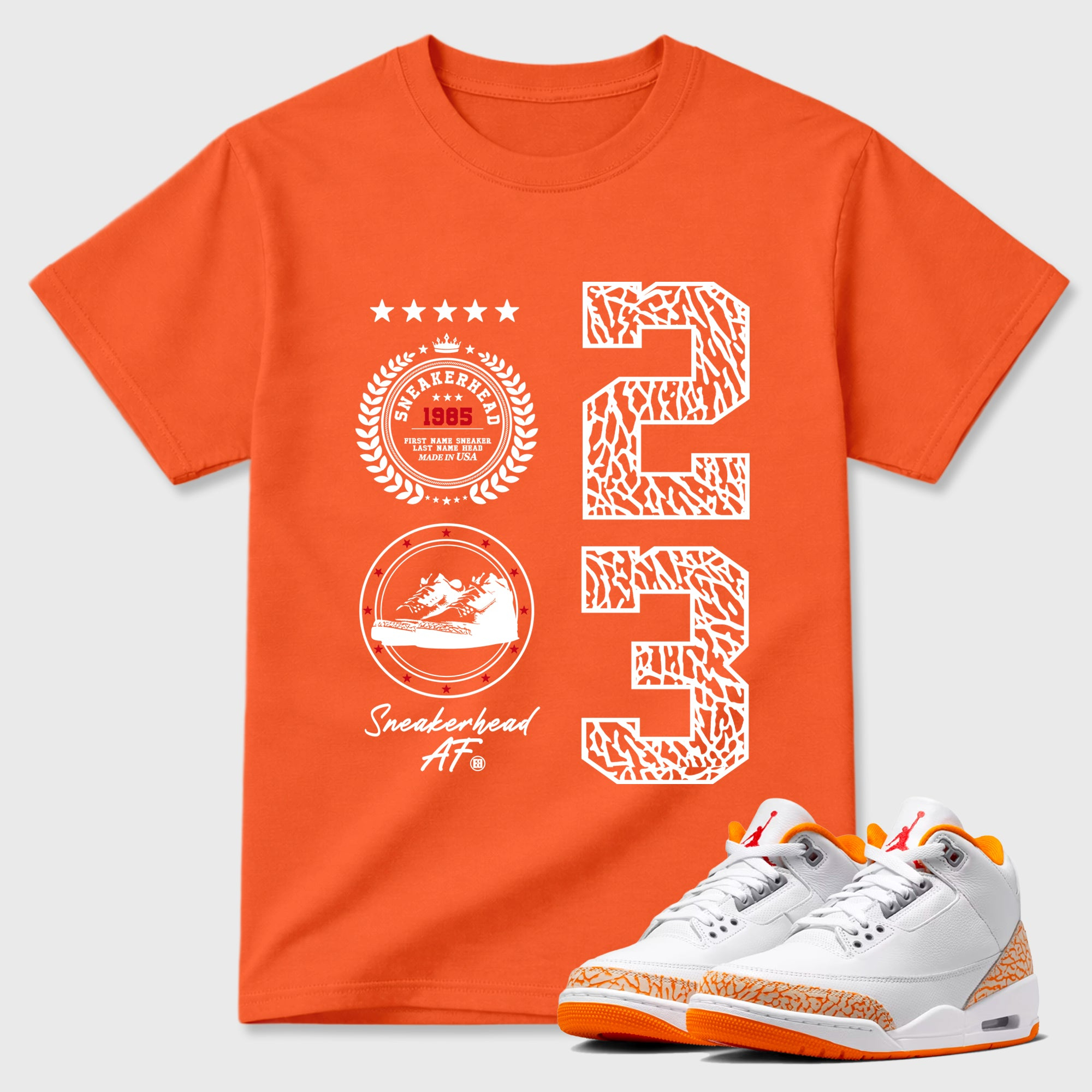 Sneaker Emblem  Sneaker Tees - Air Jordan 3 Orange Citrus