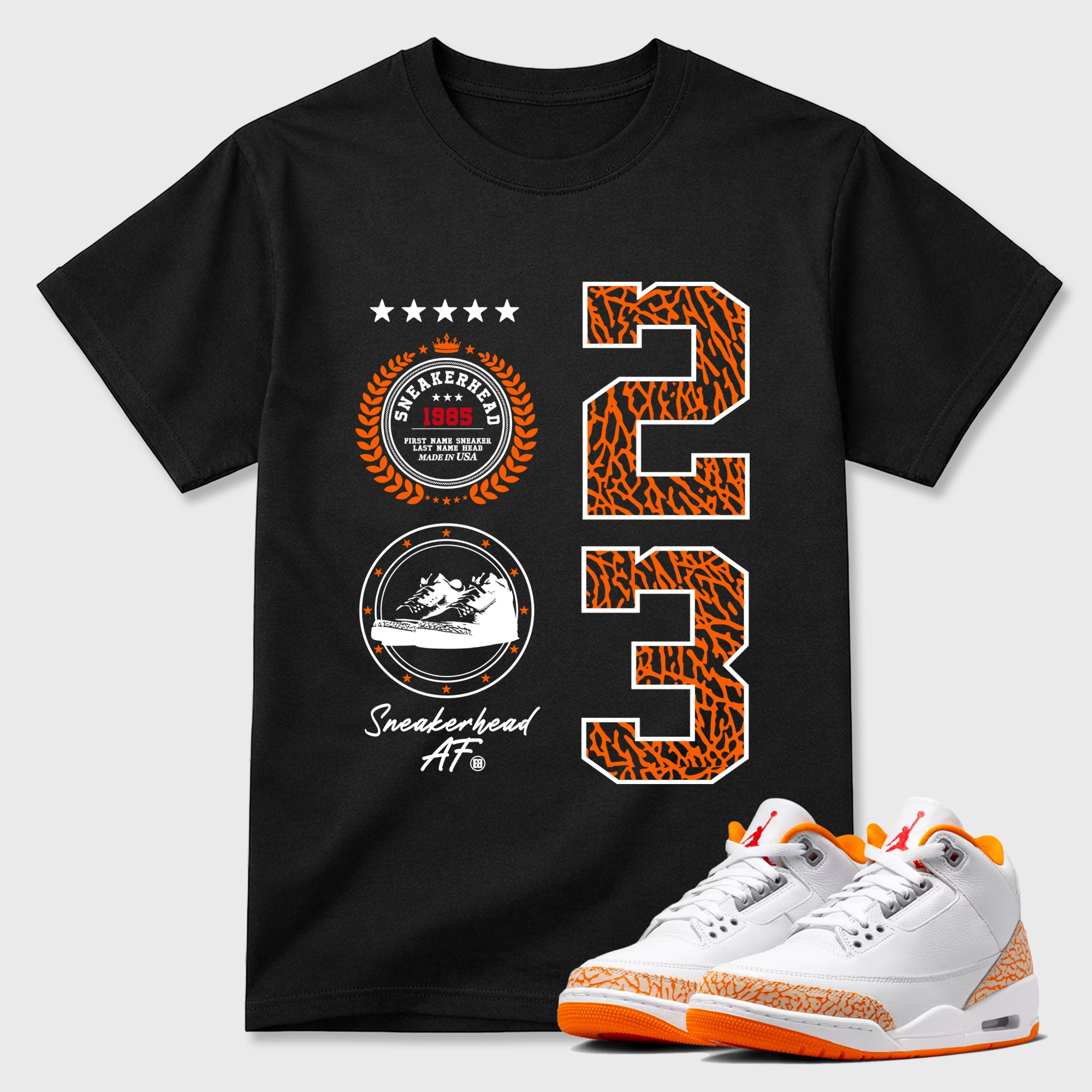 Sneaker Emblem  Sneaker Tees - Air Jordan 3 Orange Citrus