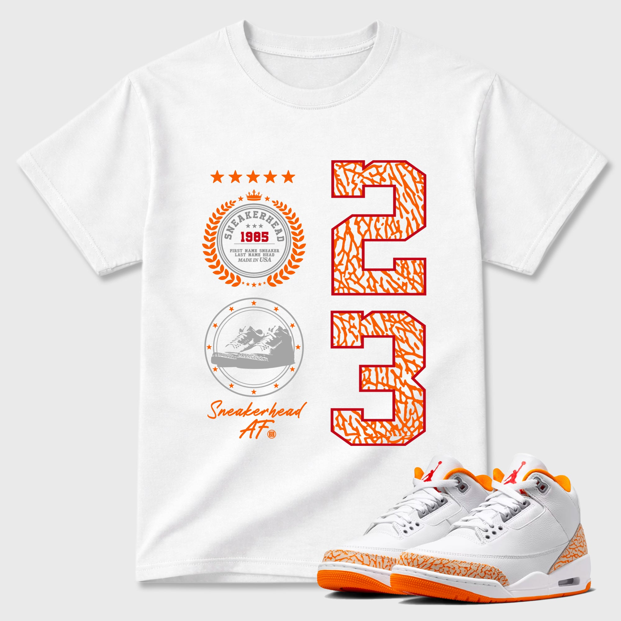 Sneaker Emblem  Sneaker Tees - Air Jordan 3 Orange Citrus