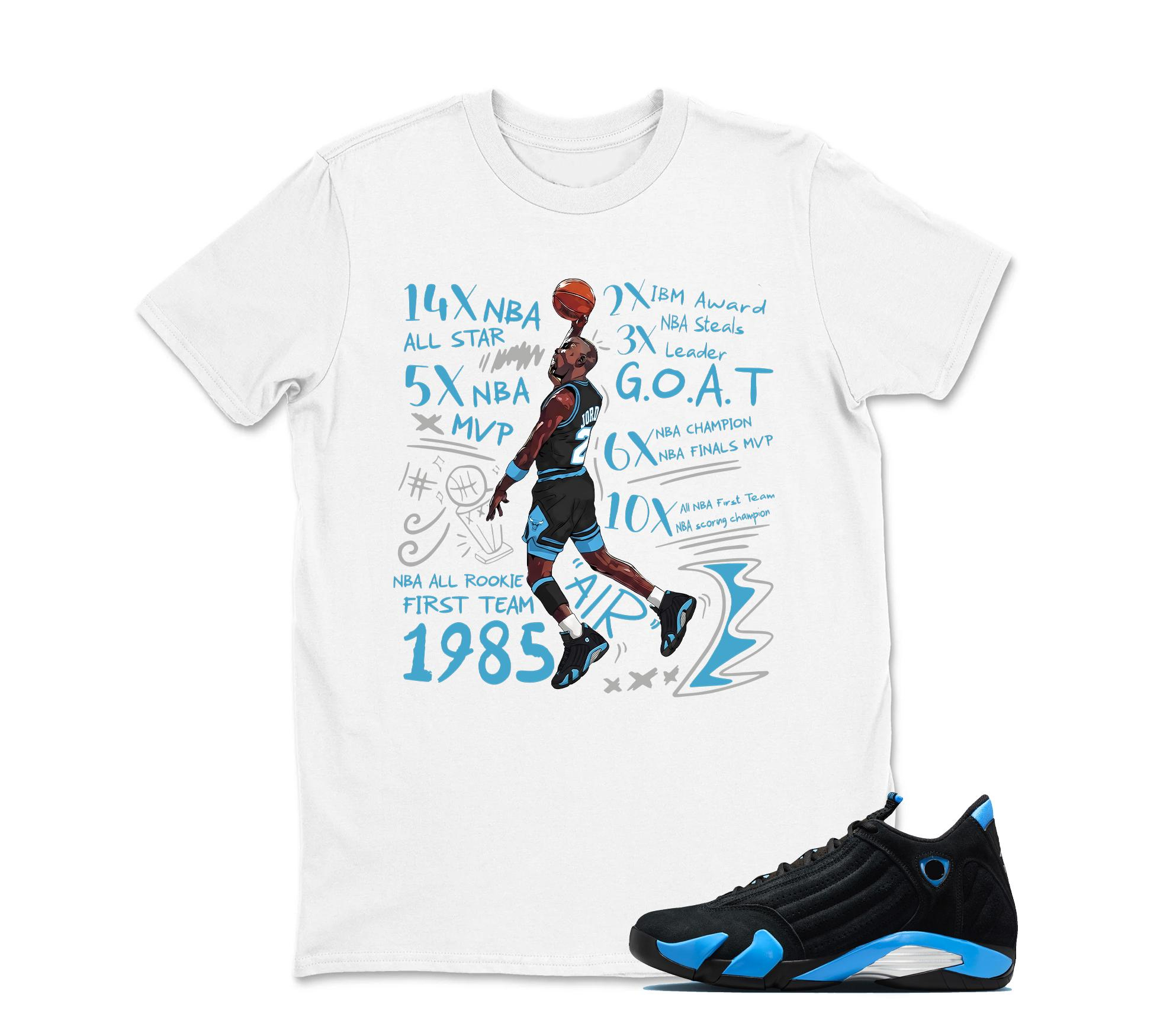 TeeAJX Jordan 14 University Blue Matching Sneaker Tee Perfect Gift for Jordan Fans
