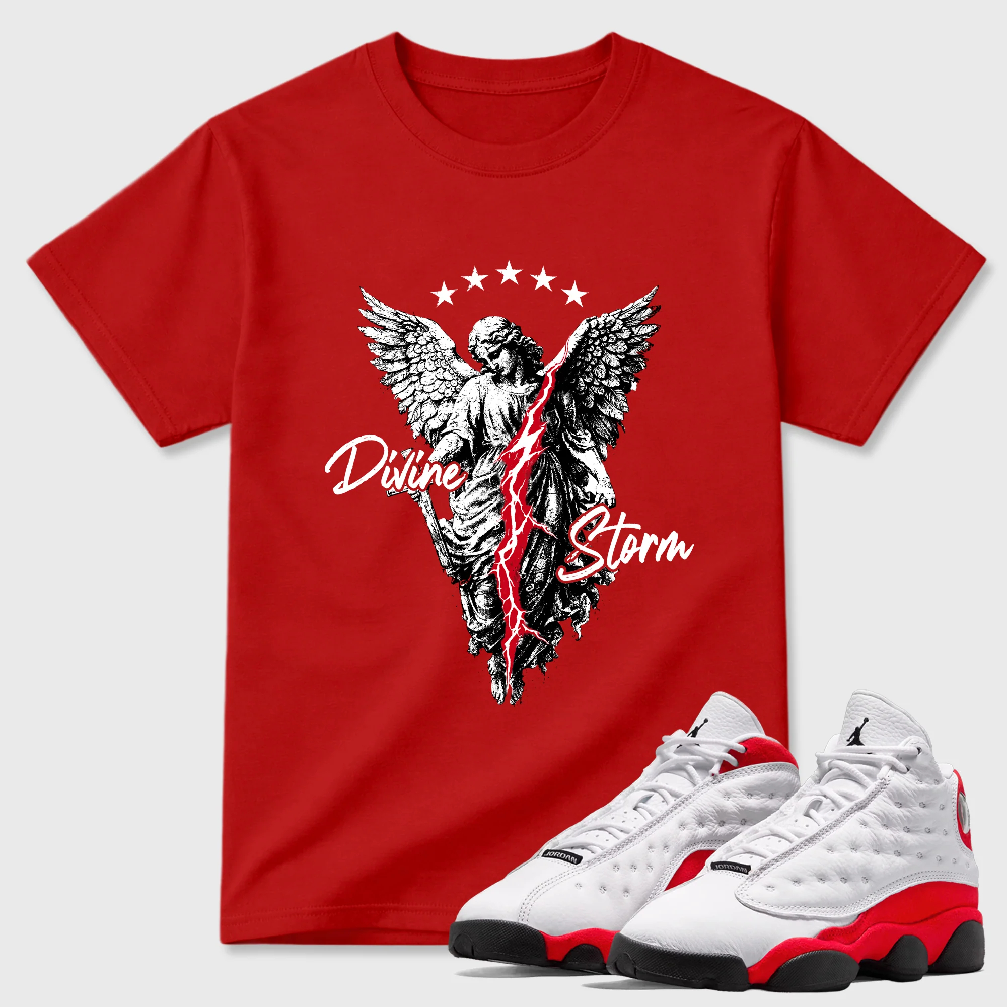 Divine Storm Sneaker Tees - Air Jordan 13 University Red