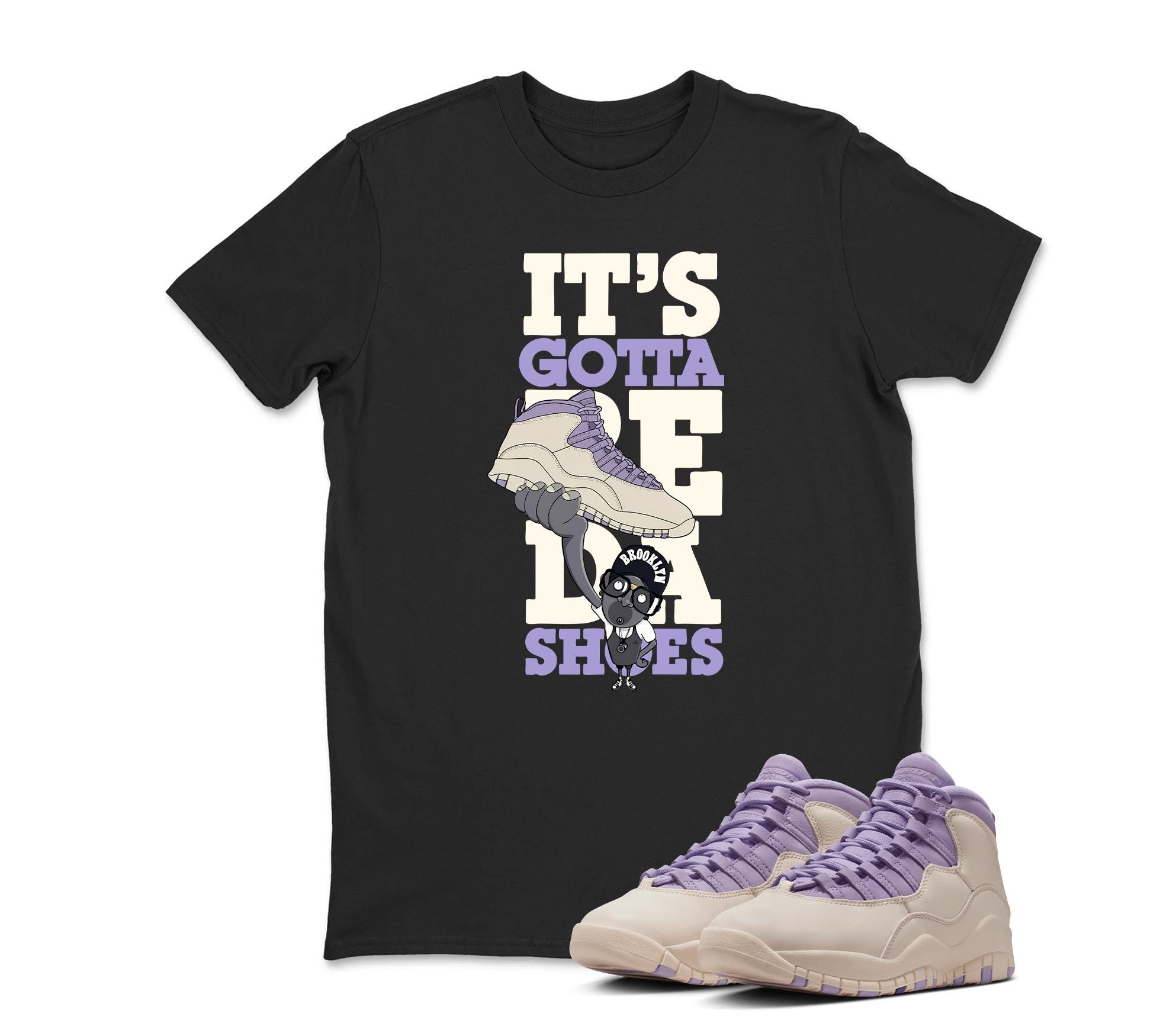 IT'S GOTTA SHOES Sneaker T Shirt Matching Air Jordan 10 Retro "Hydrangeas"