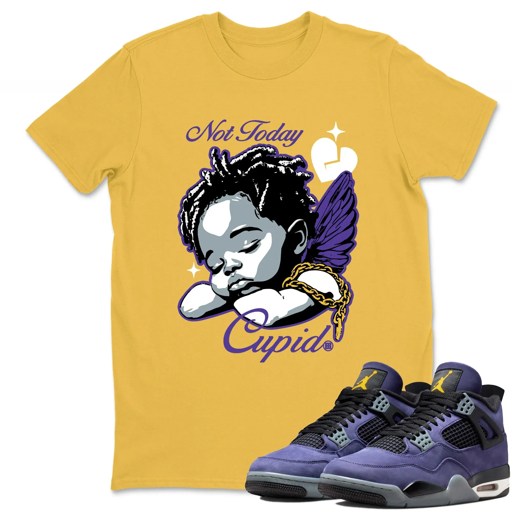 Not Today Cupid Sneaker Tees - Air Jordan 4 Lakeshow