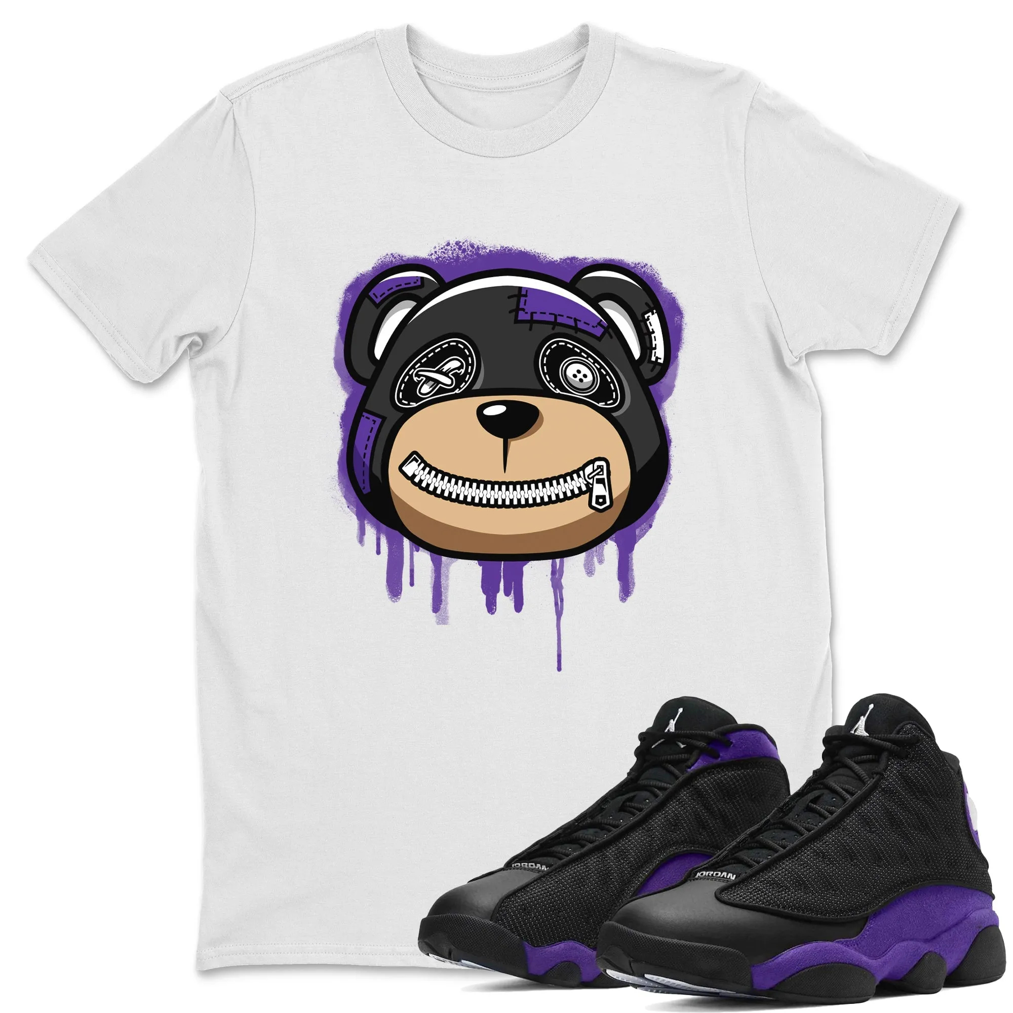 Bear Face Unisex Tops - Air Jordan 13 Court Purple