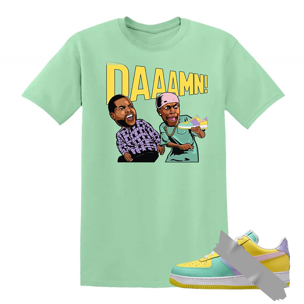 DAAAMN! Dunk Air Force 1 Emerald Rise Yellow Pulse Hydrangeas Mint Pink Foam 2026 Low T Shirt