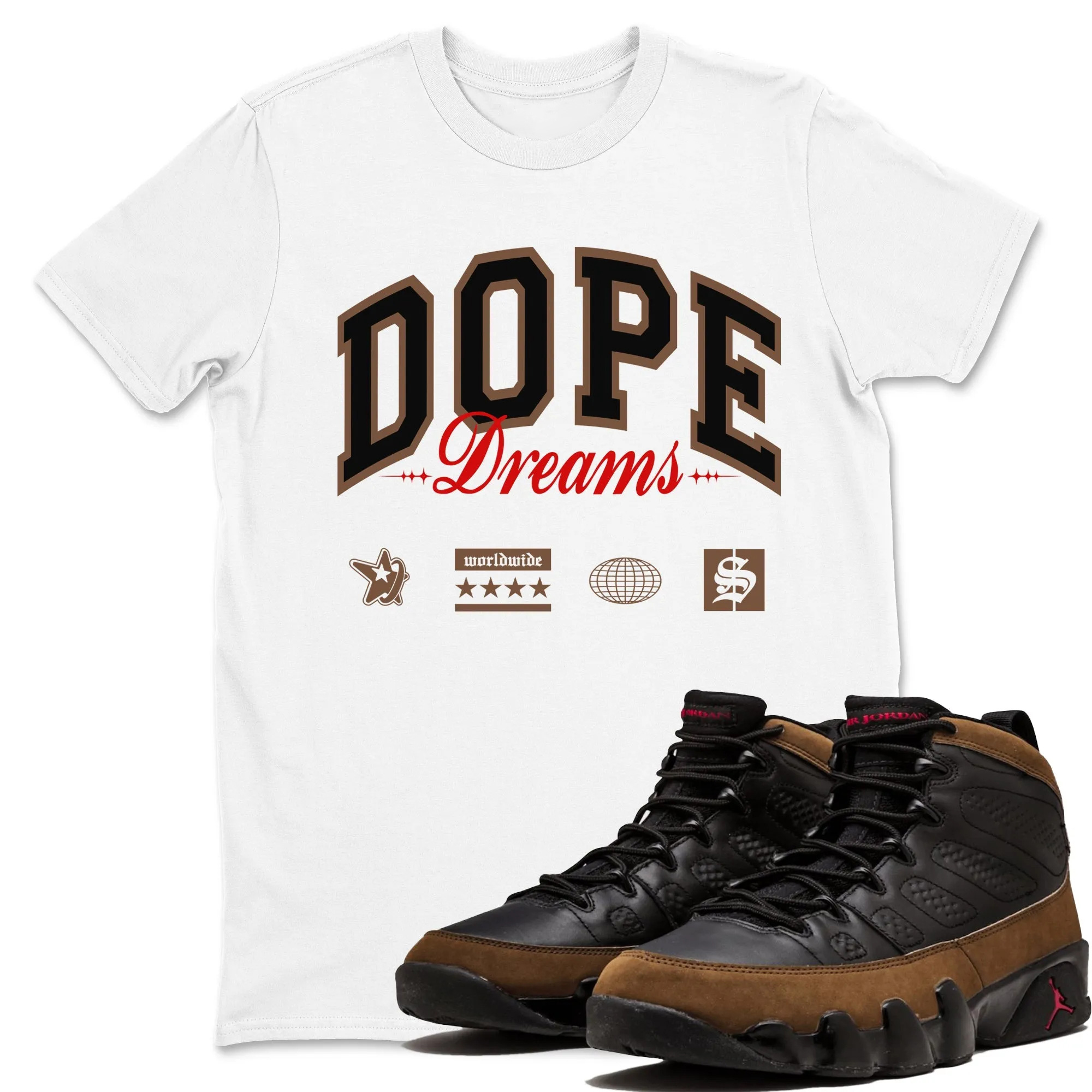 Dope Dreams Sneaker Tees - Air Jordan 9 Olive