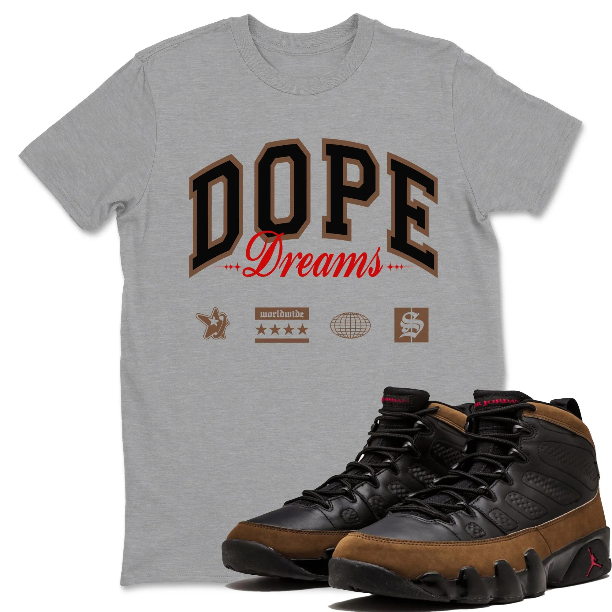 Dope Dreams Sneaker Tees - Air Jordan 9 Olive