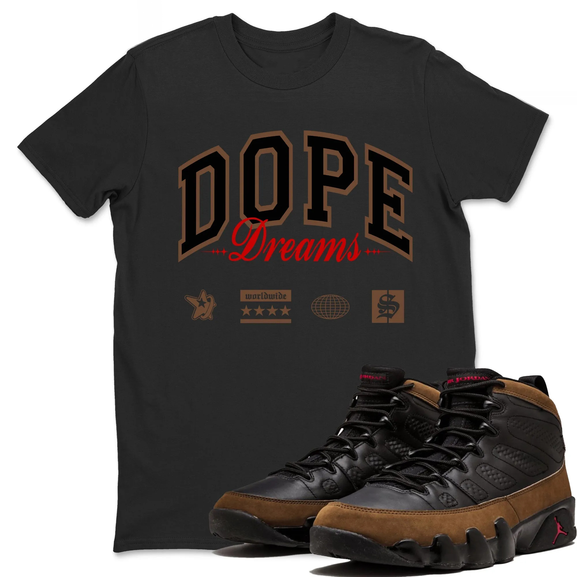Dope Dreams Sneaker Tees - Air Jordan 9 Olive