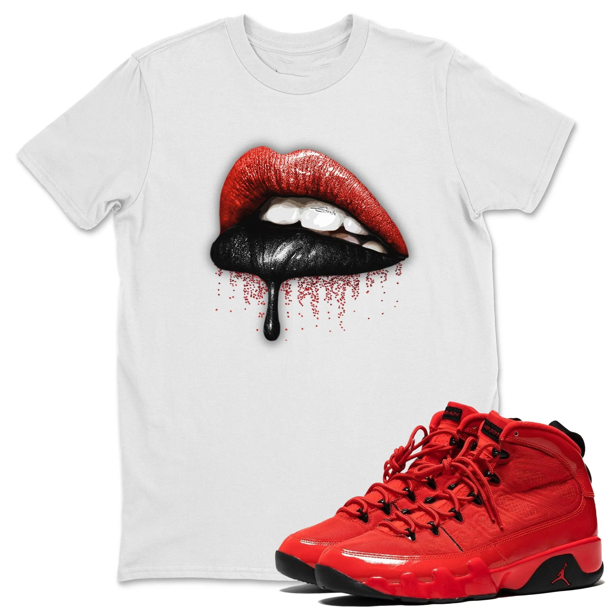 Dripping Lips Unisex Tops - Air Jordan 9 Chile Red