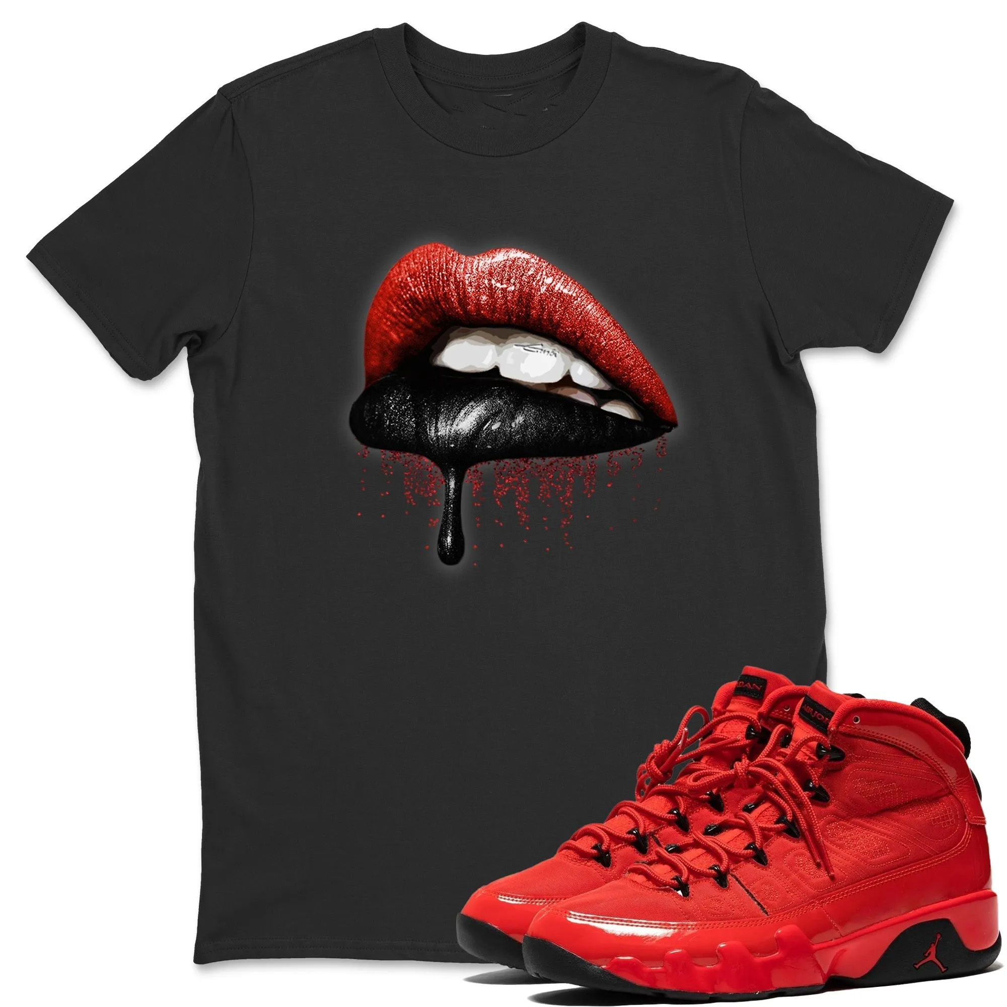 Dripping Lips Unisex Tops - Air Jordan 9 Chile Red