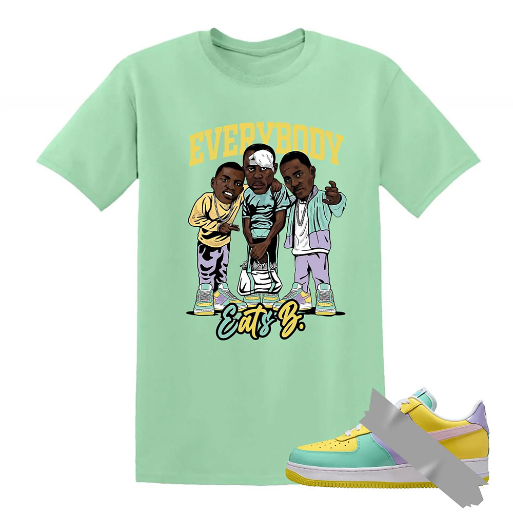 EveryBody Eats B Dunk Air Force 1 Emerald Rise Yellow Pulse Hydrangeas Mint Pink Foam 2026 Low T Shirt