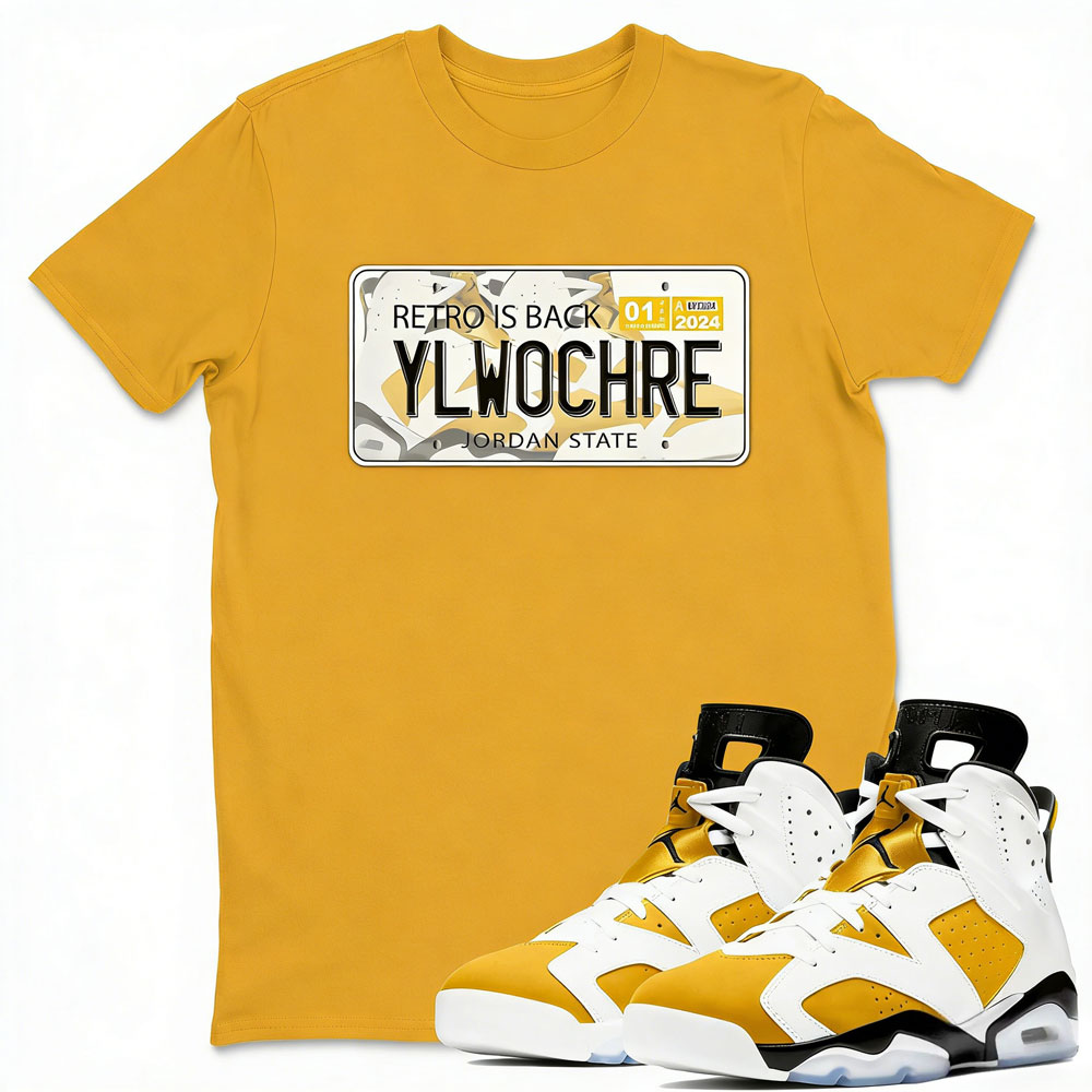Jordan plate Sneaker Tees - Air Jordan 6 Yellow Ochre