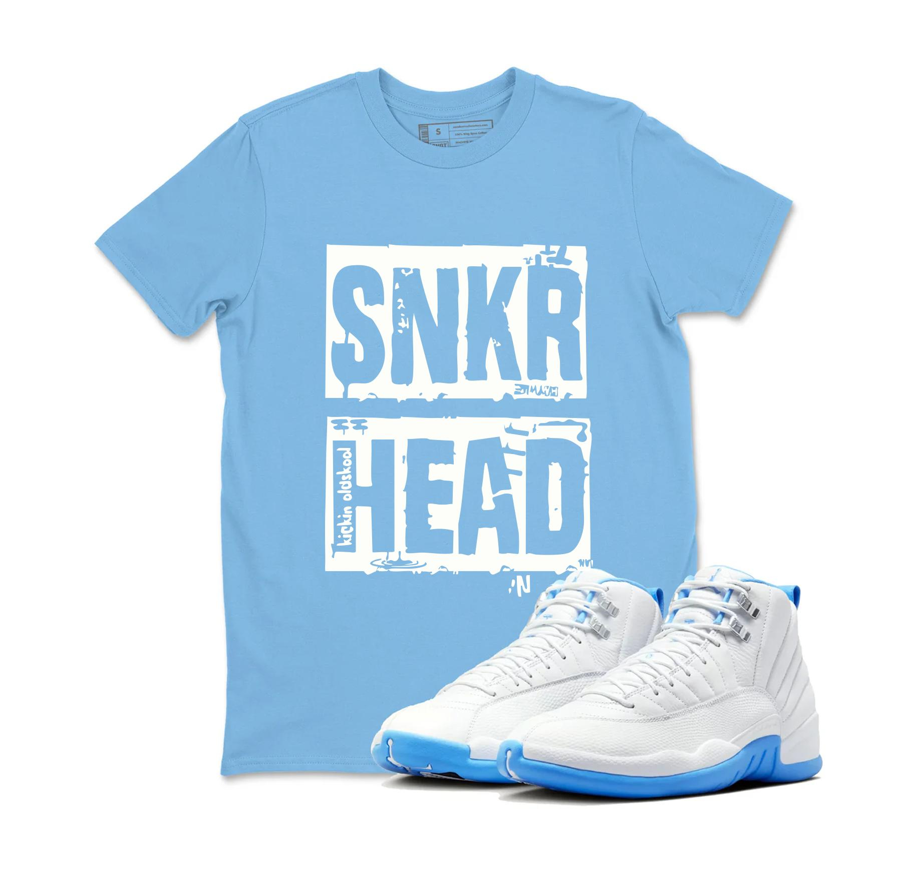 TeeAJX SNKR HEAD - Jordan 12 University Matching Sneaker Tee Perfect Gift for Jordan Fans