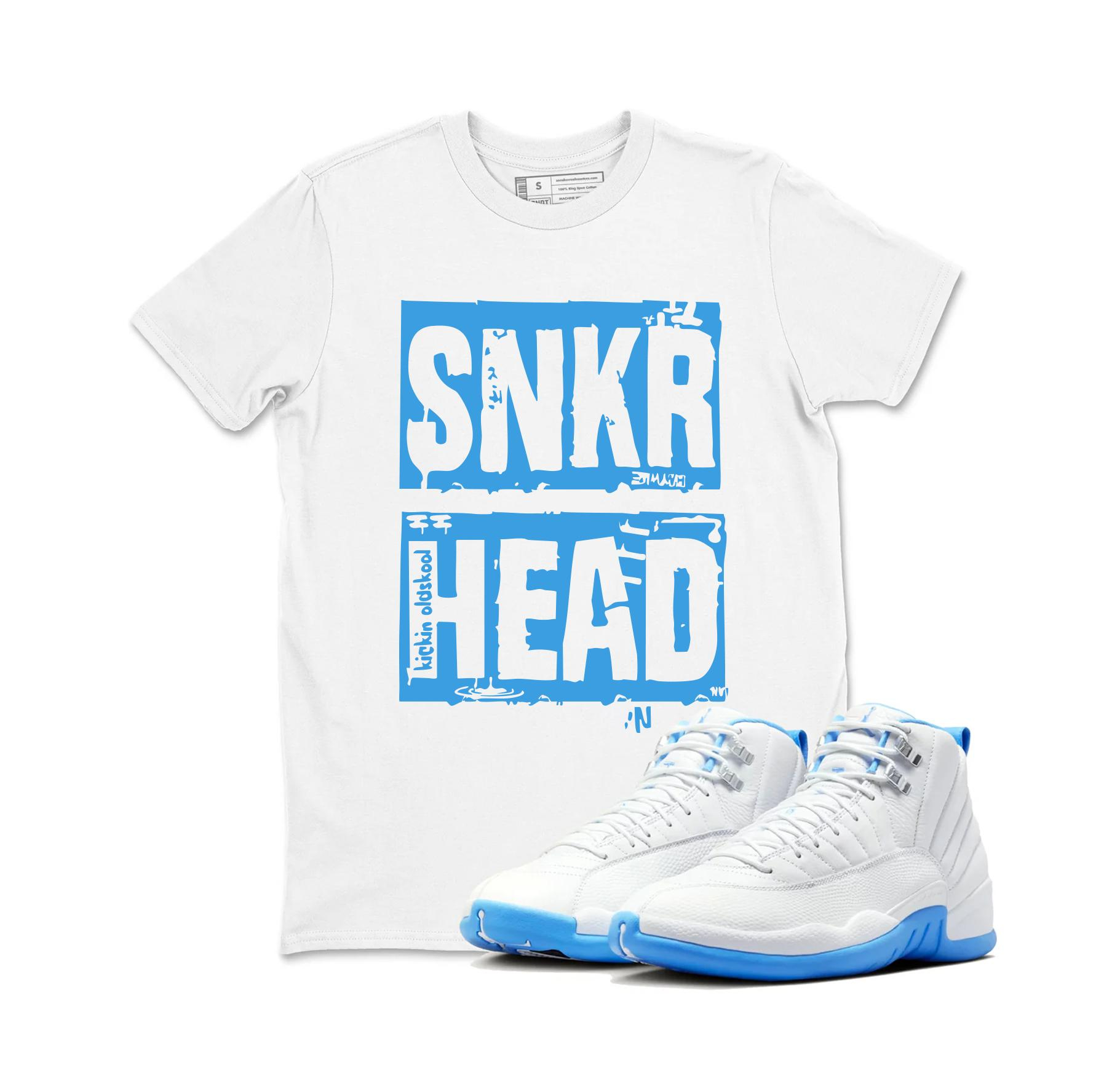 TeeAJX SNKR HEAD - Jordan 12 University Matching Sneaker Tee Perfect Gift for Jordan Fans