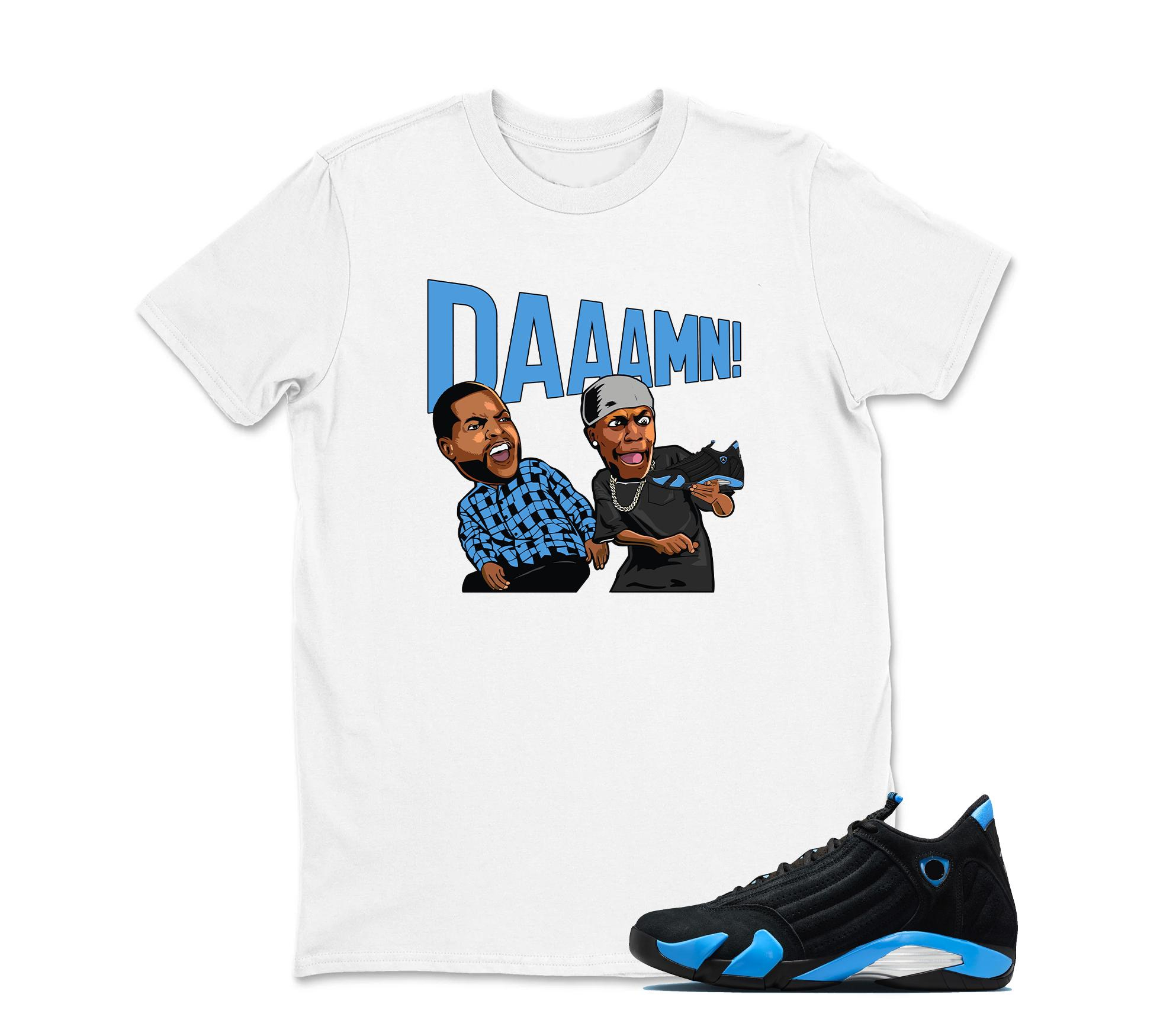 TeeAJX Cap Too Much - Jordan 14 University Blue Matching Sneaker Tee Perfect Gift for Jordan Fans