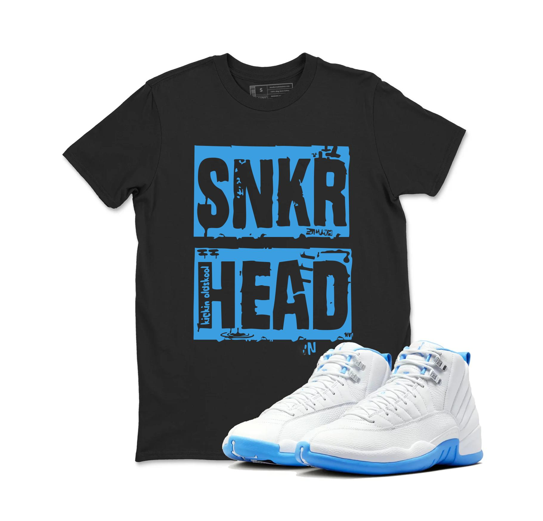 TeeAJX SNKR HEAD - Jordan 12 University Matching Sneaker Tee Perfect Gift for Jordan Fans