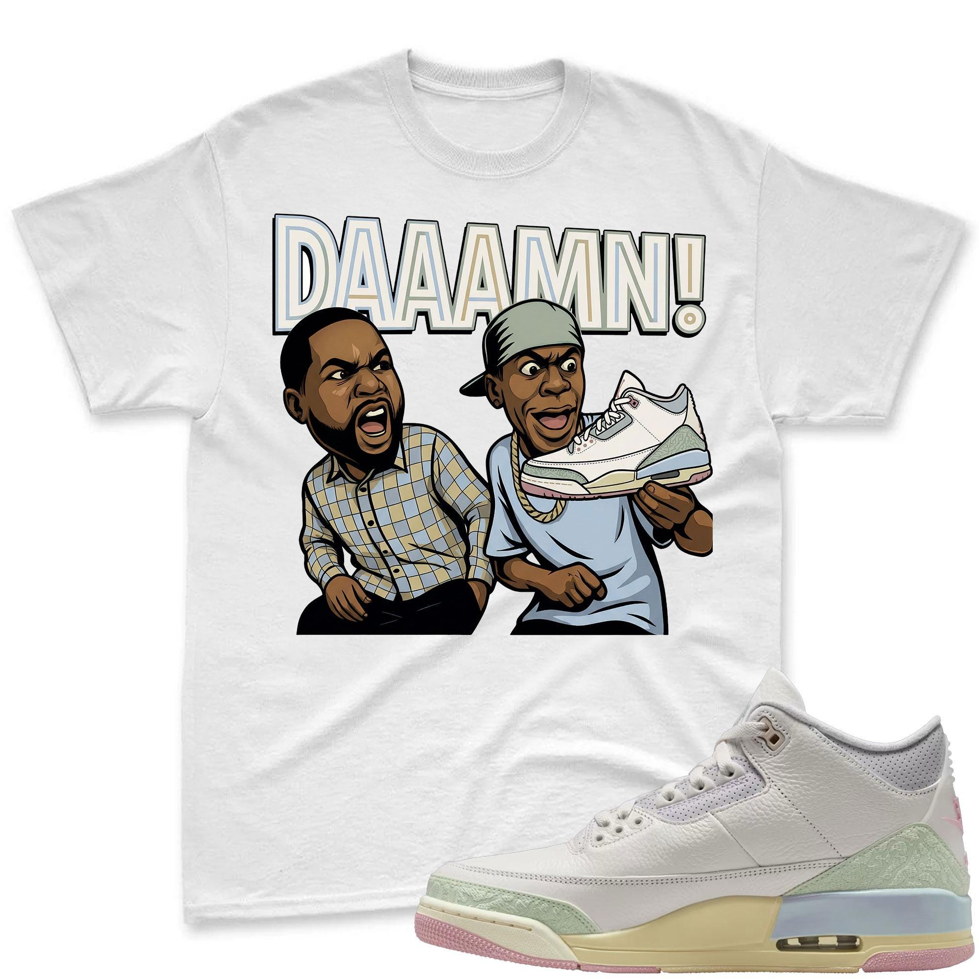 DAAAMN! Sneaker Shirt To Match Jordan 3 Sail & Jade Aura