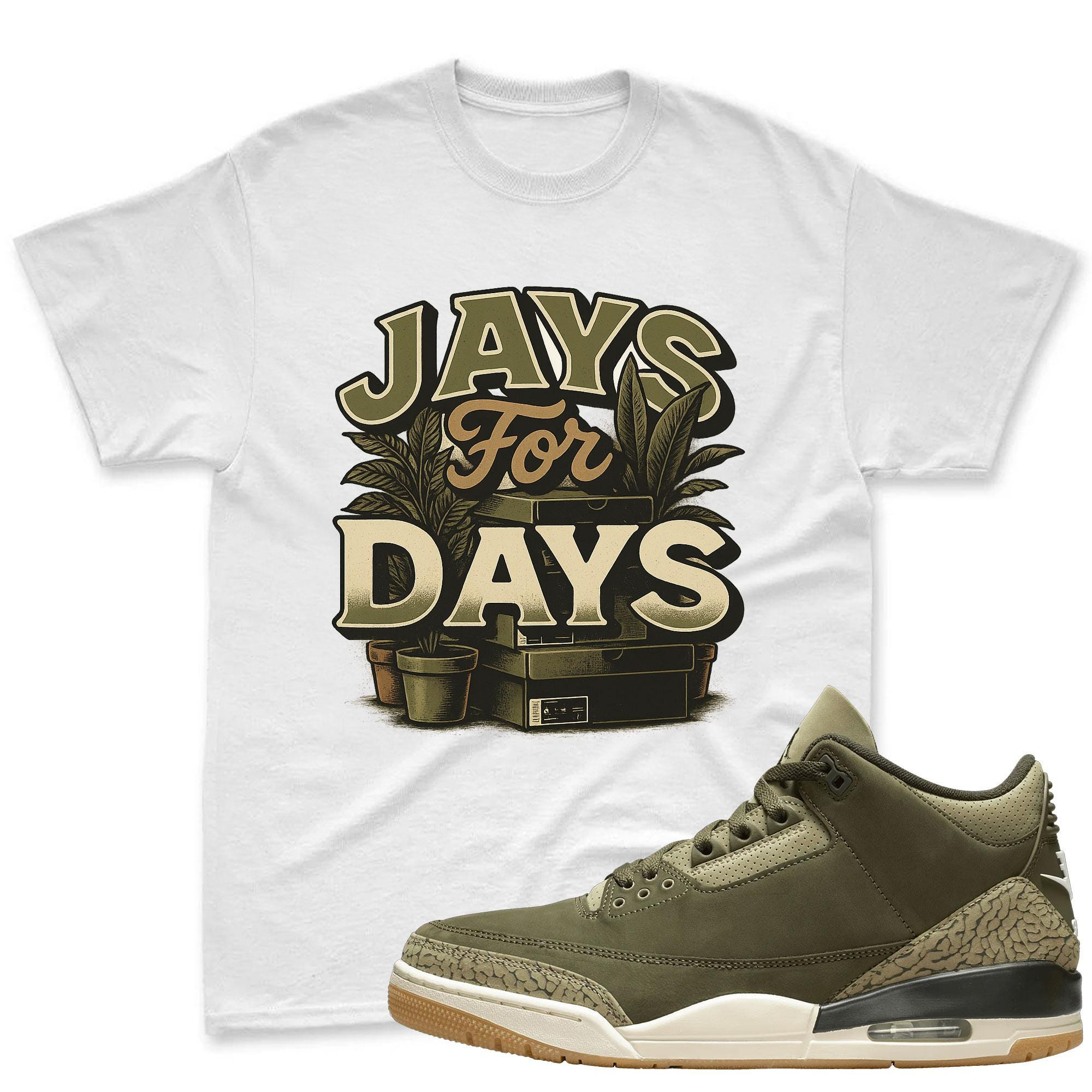 Jays For Days Sneaker Shirt To Match Jordan 3 Sail & Jade Aura