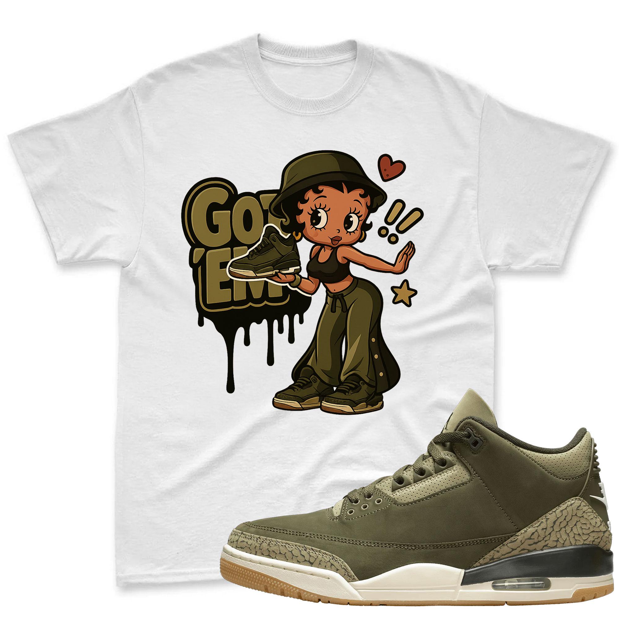 Got'em Sneaker Shirt To Match Jordan 3 Family Affair Medium Olive