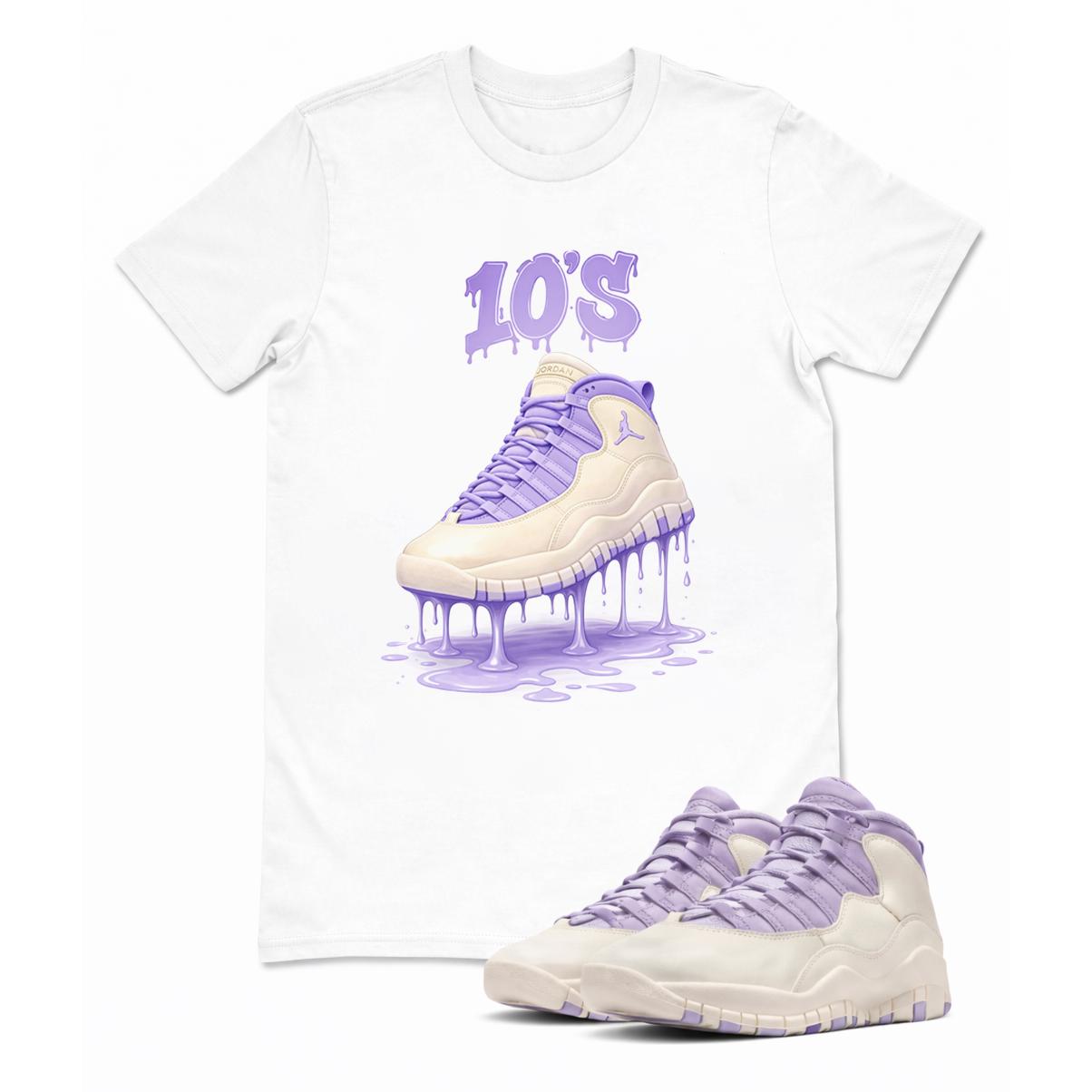Dripping Shoe 10'S  Sneaker T Shirt Matching Air Jordan 10 Retro "Hydrangeas"