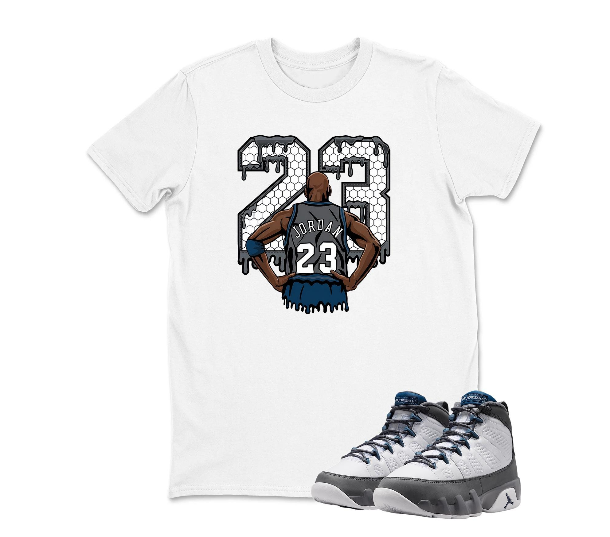 Number 23 Jordan 9 FLINT GREY Matching Sneaker T Shirt