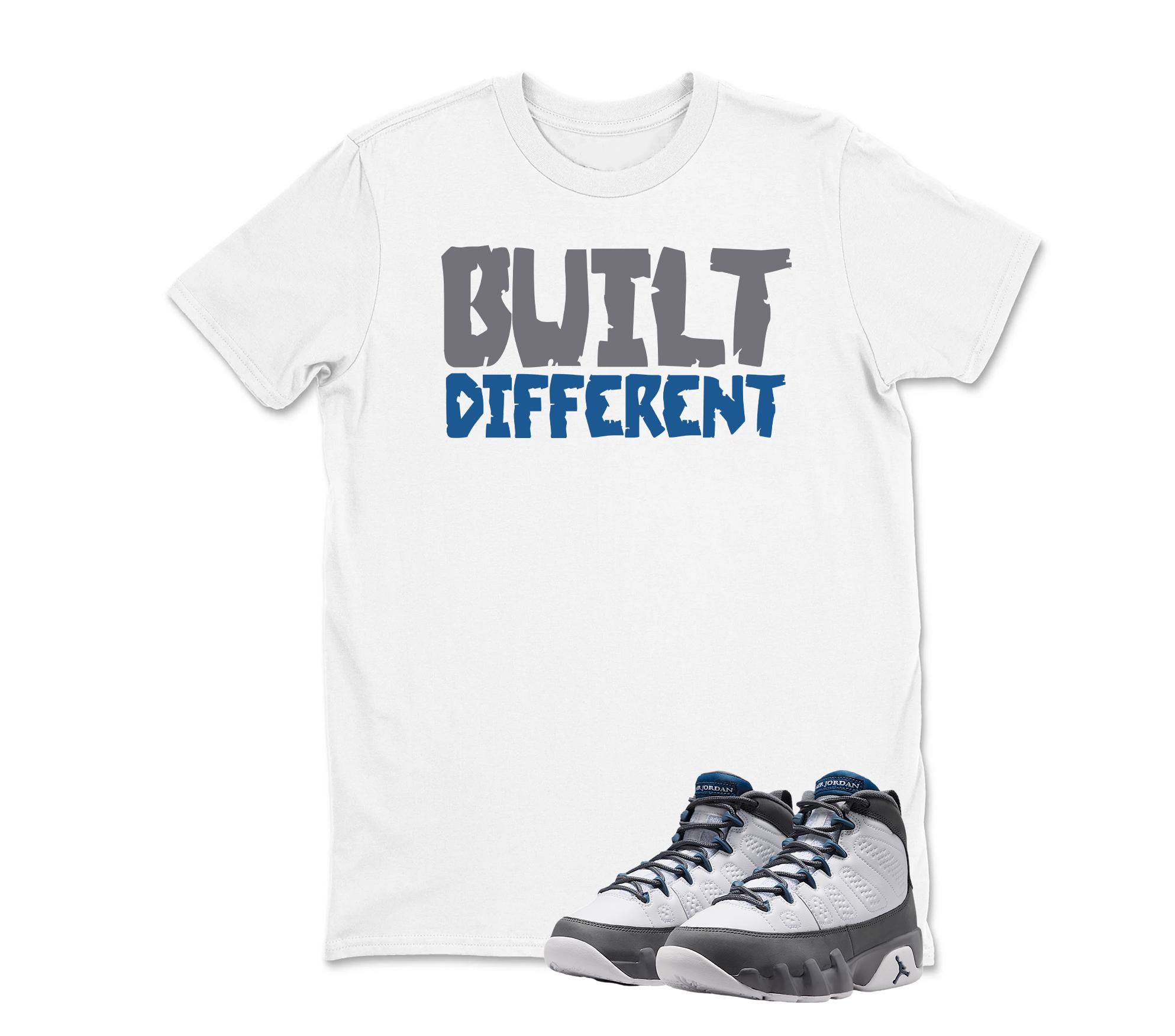 Build Different Jordan 9 Flint Grey Matching Sneaker Tee Shirt White