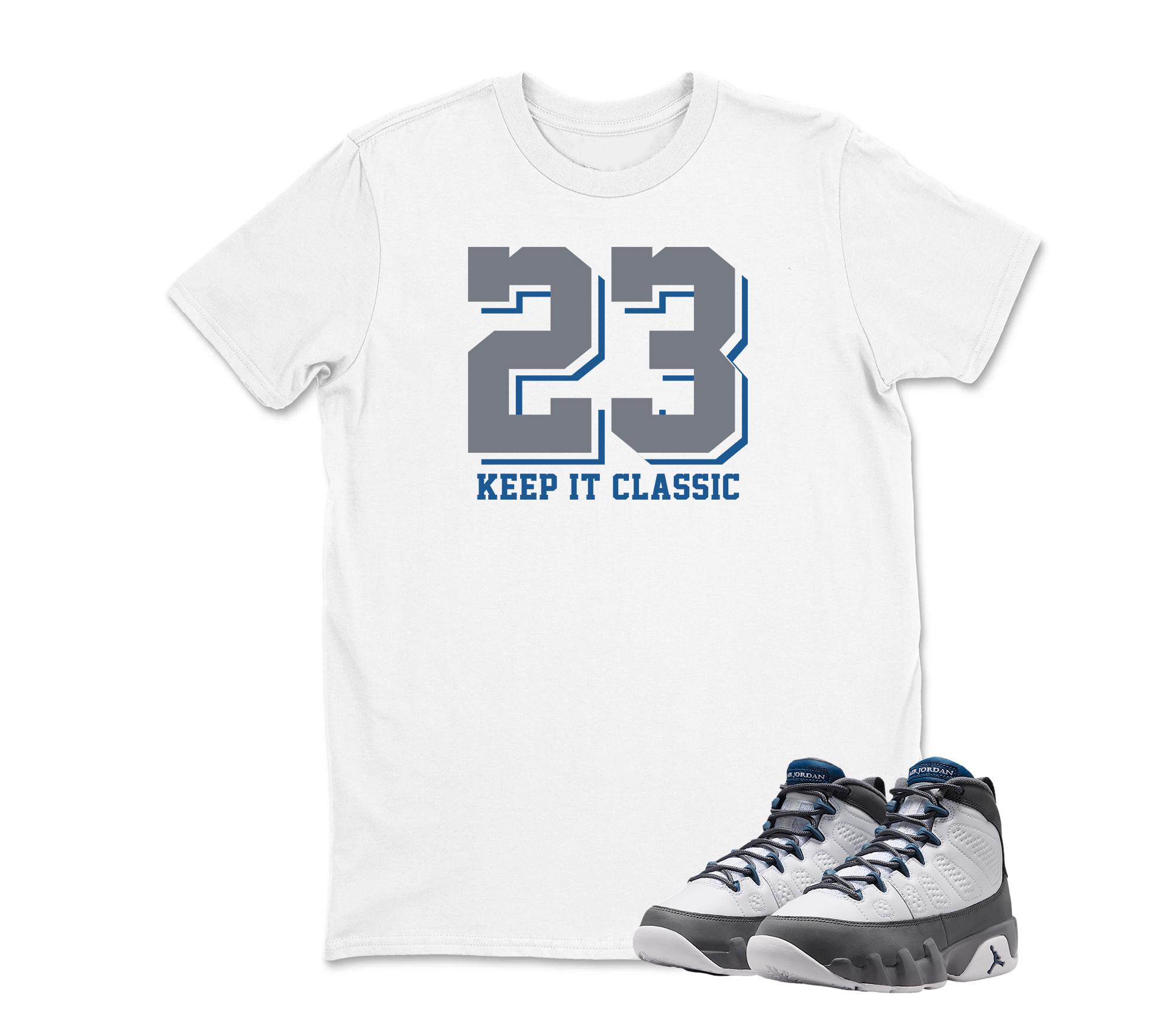 Keep It Class Jordan 9 Flint Grey Matching Sneaker Tee Shirt White