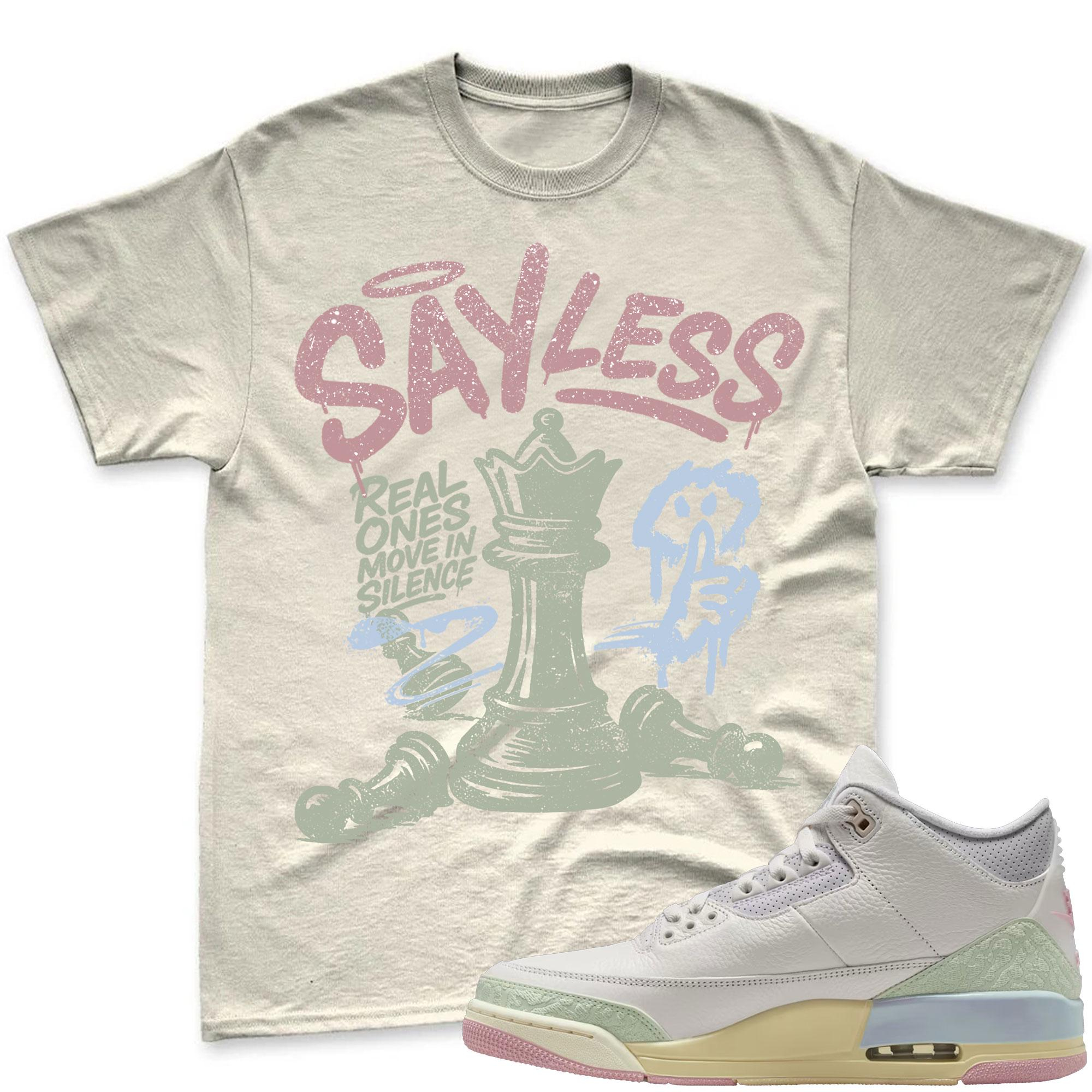 SAYLESS! Sneaker Shirt To Match Jordan 3 Sail & Jade Aura