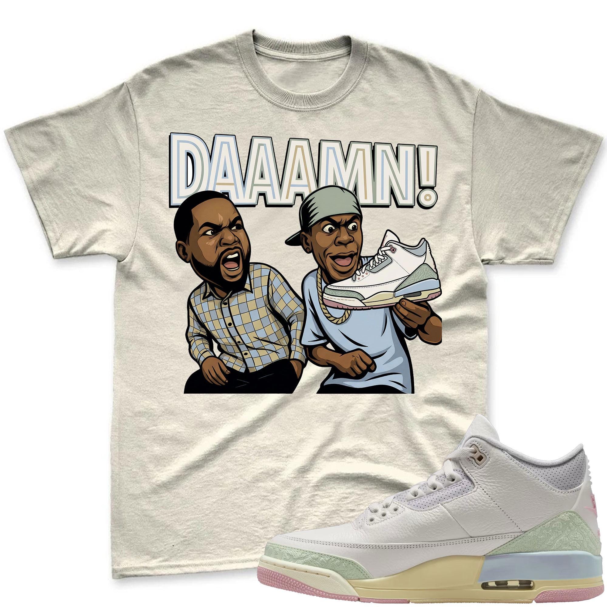 DAAAMN! Sneaker Shirt To Match Jordan 3 Sail & Jade Aura