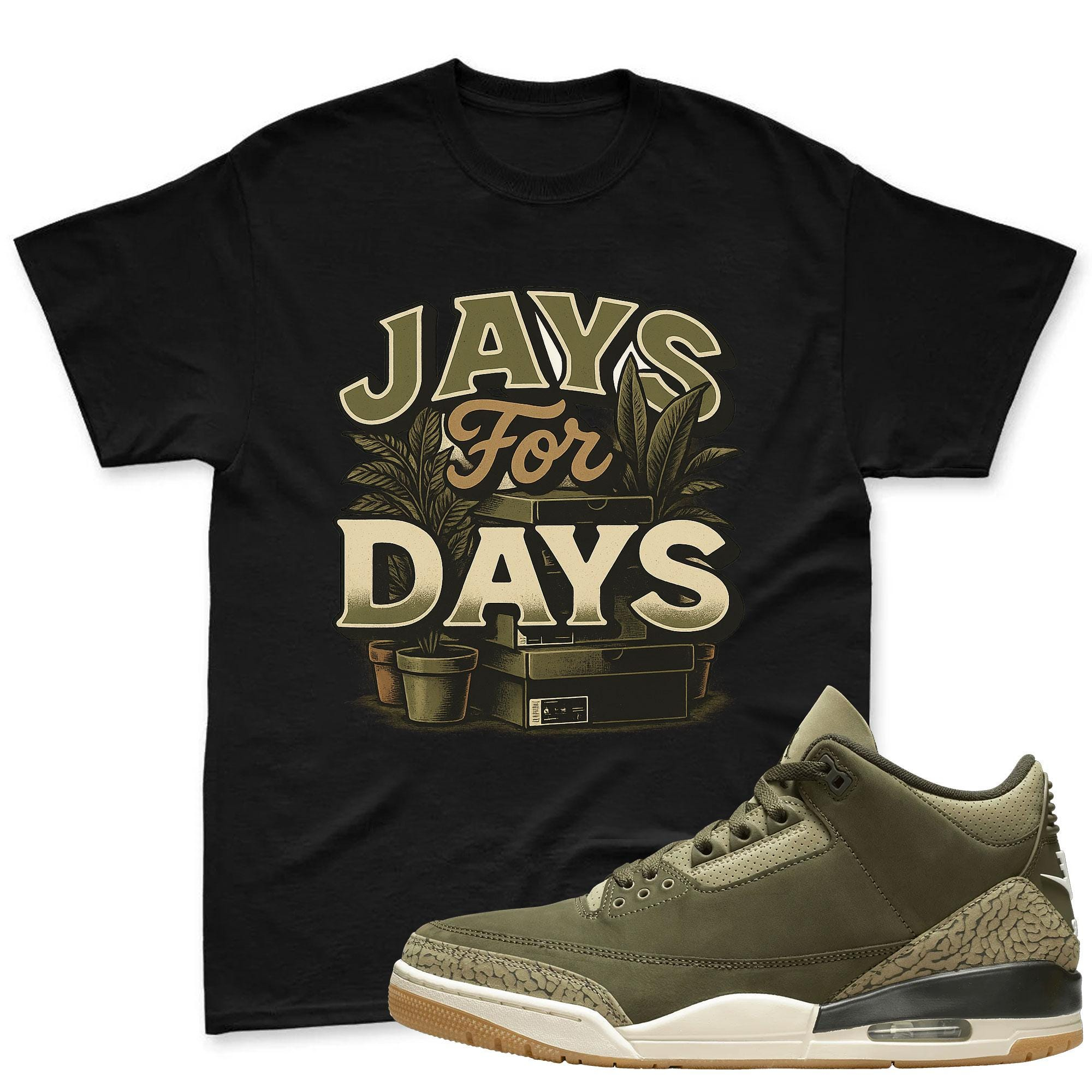 Jays For Days Sneaker Shirt To Match Jordan 3 Sail & Jade Aura