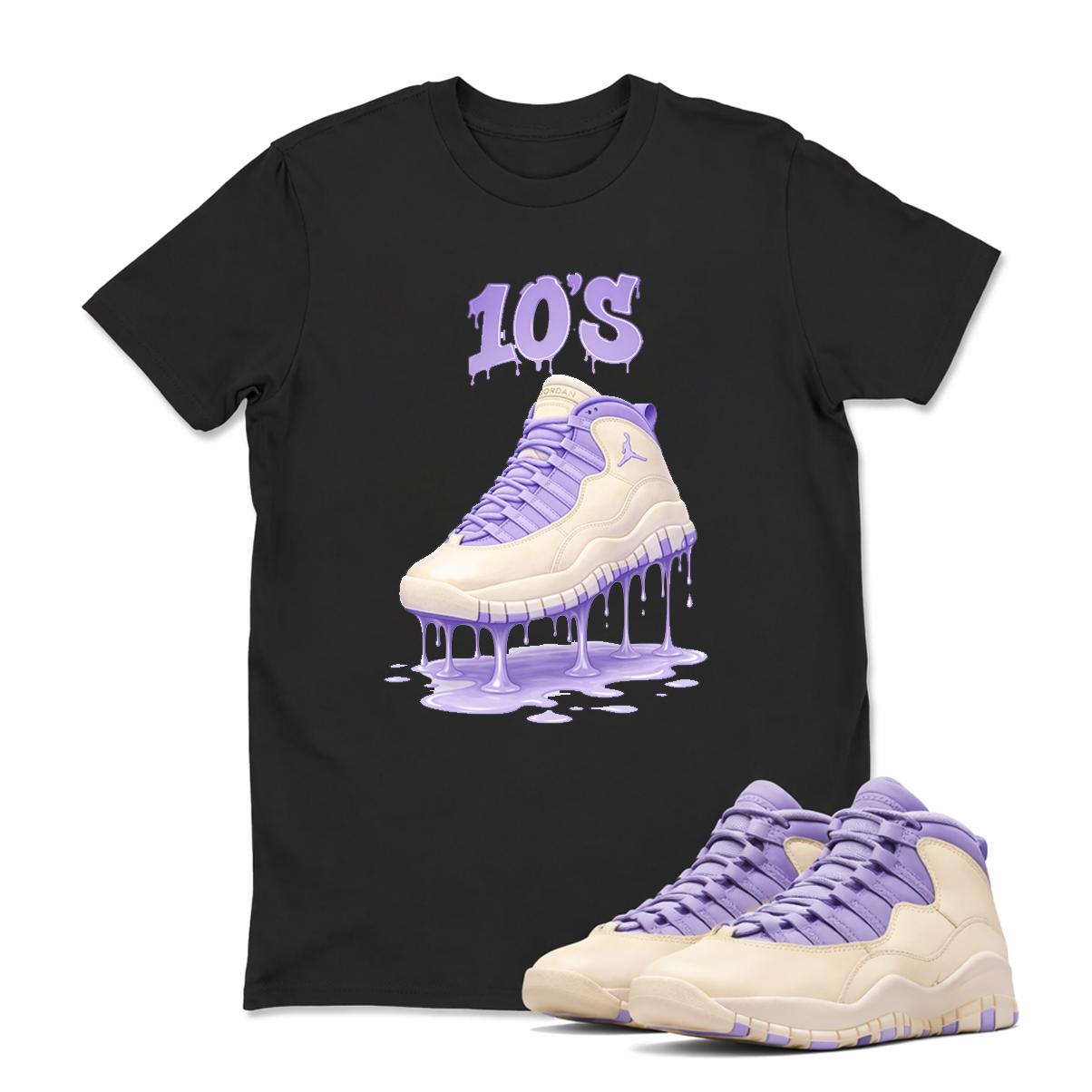 Dripping Shoe 10'S  Sneaker T Shirt Matching Air Jordan 10 Retro "Hydrangeas"