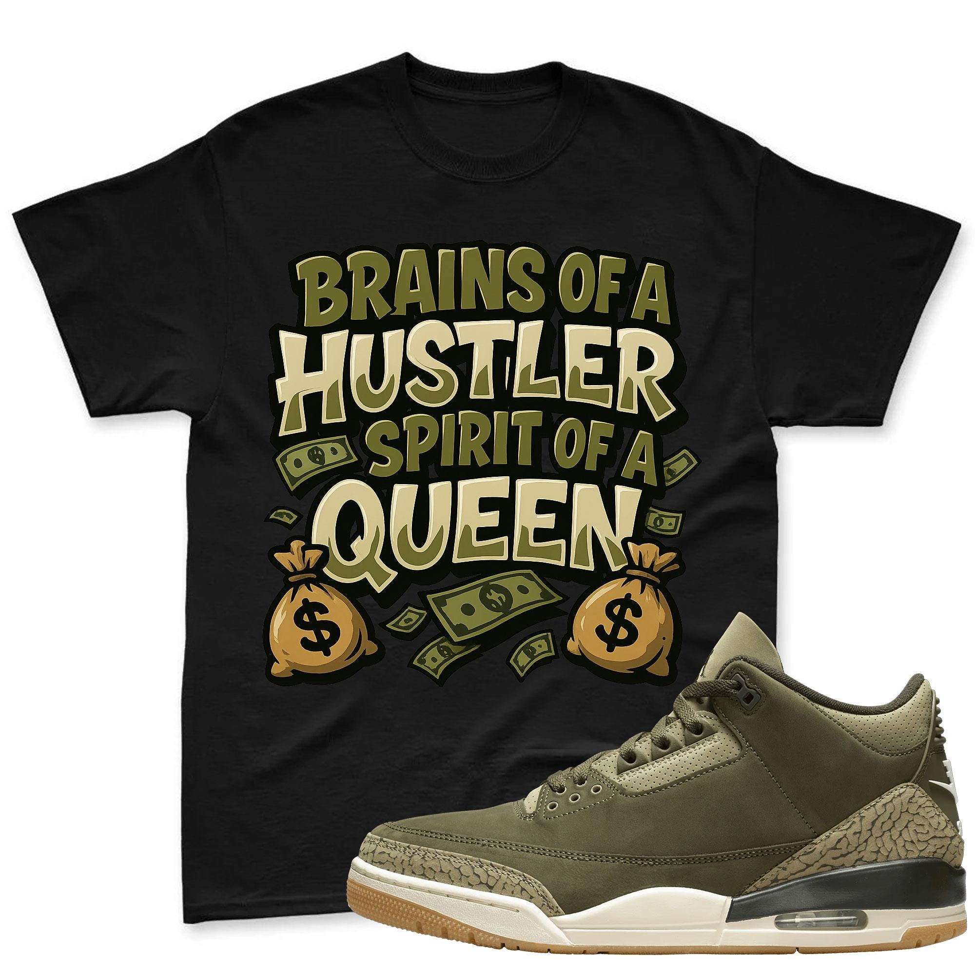 Jordan 3 Family Affair Medium Olive Sneaker Mactching Shirt