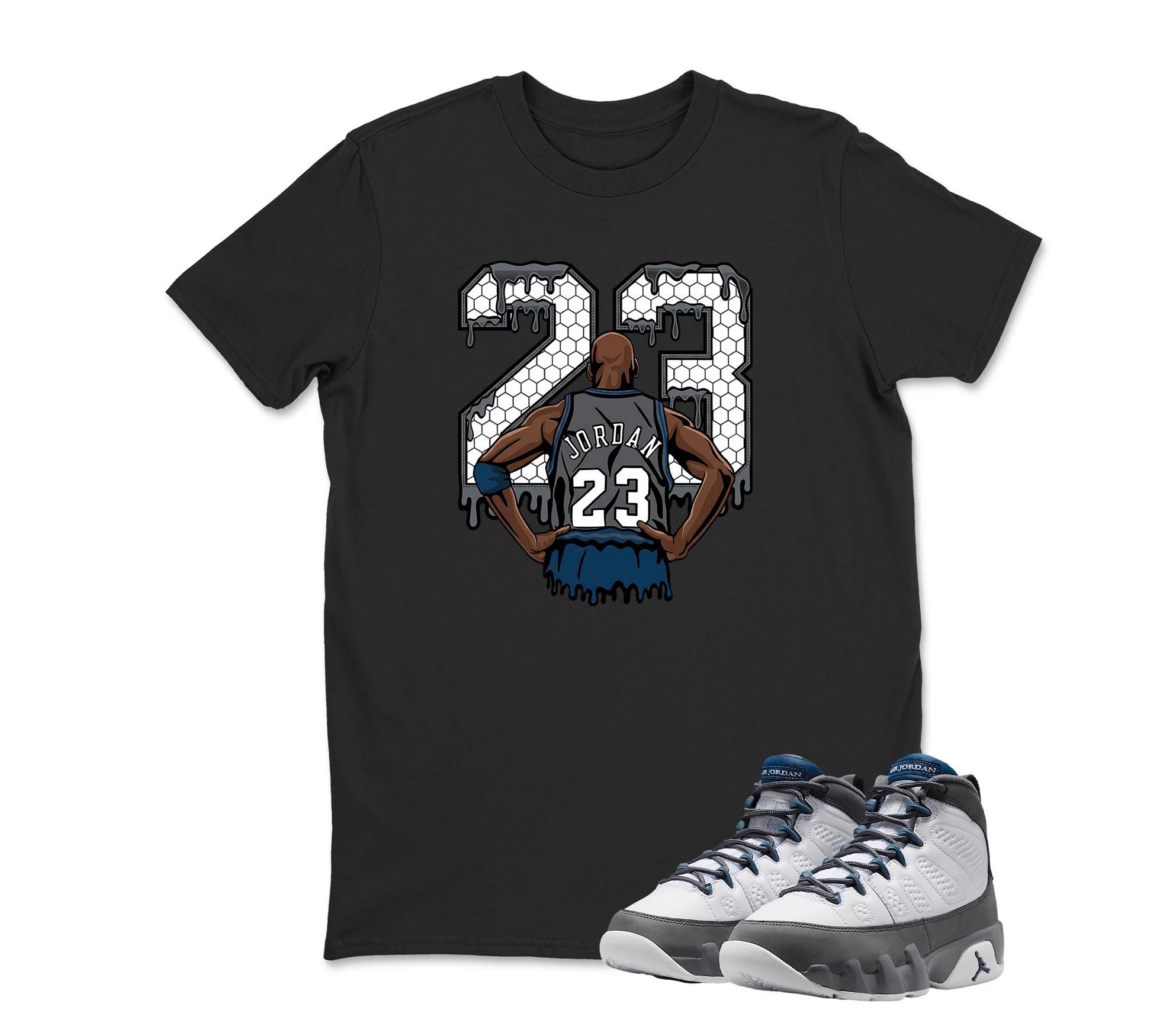 Number 23 Jordan 9 FLINT GREY Matching Sneaker T Shirt