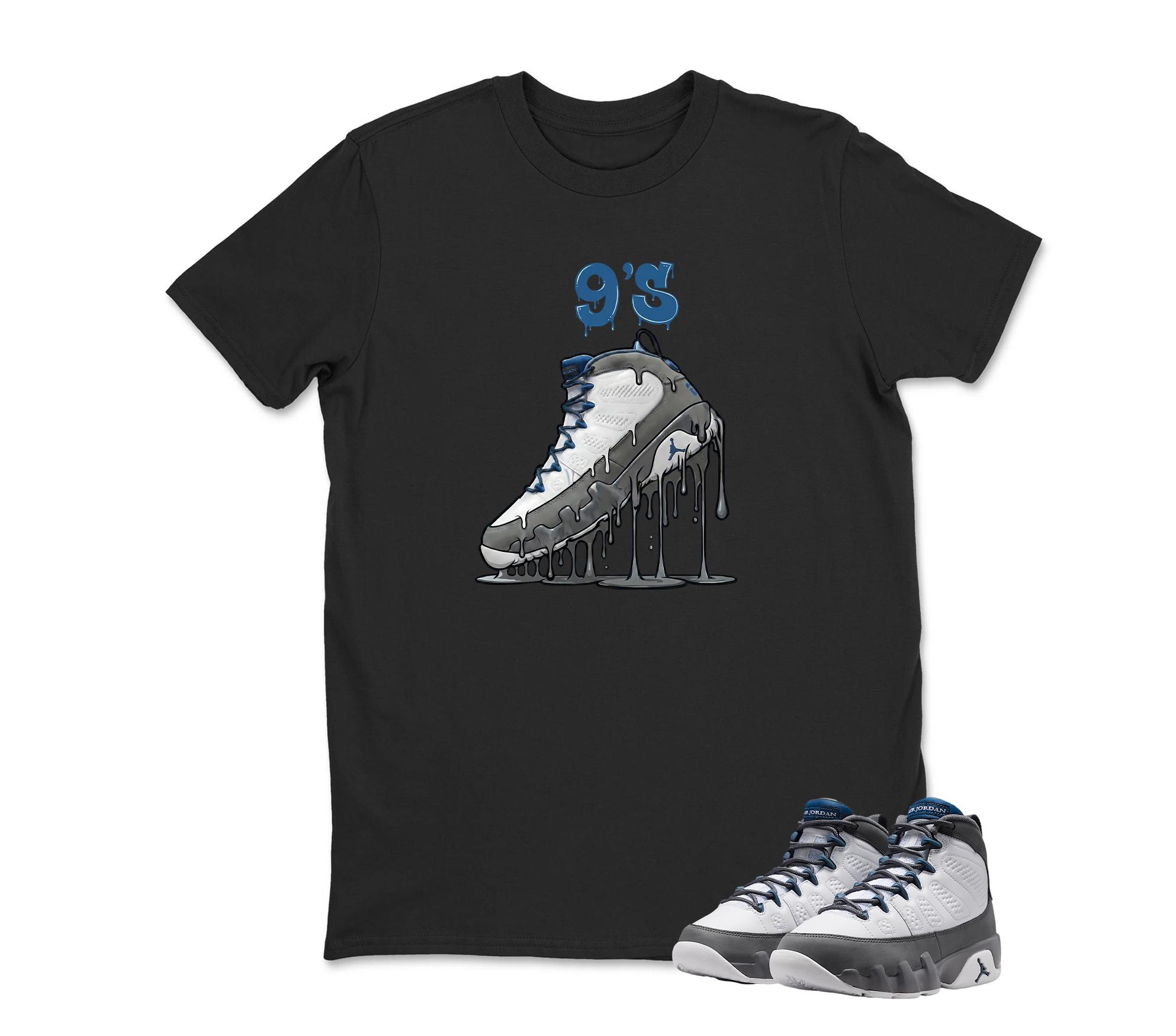 9'S Dripping Shoe Jordan 9 Flint Grey Matching Sneaker Tee Shirt White