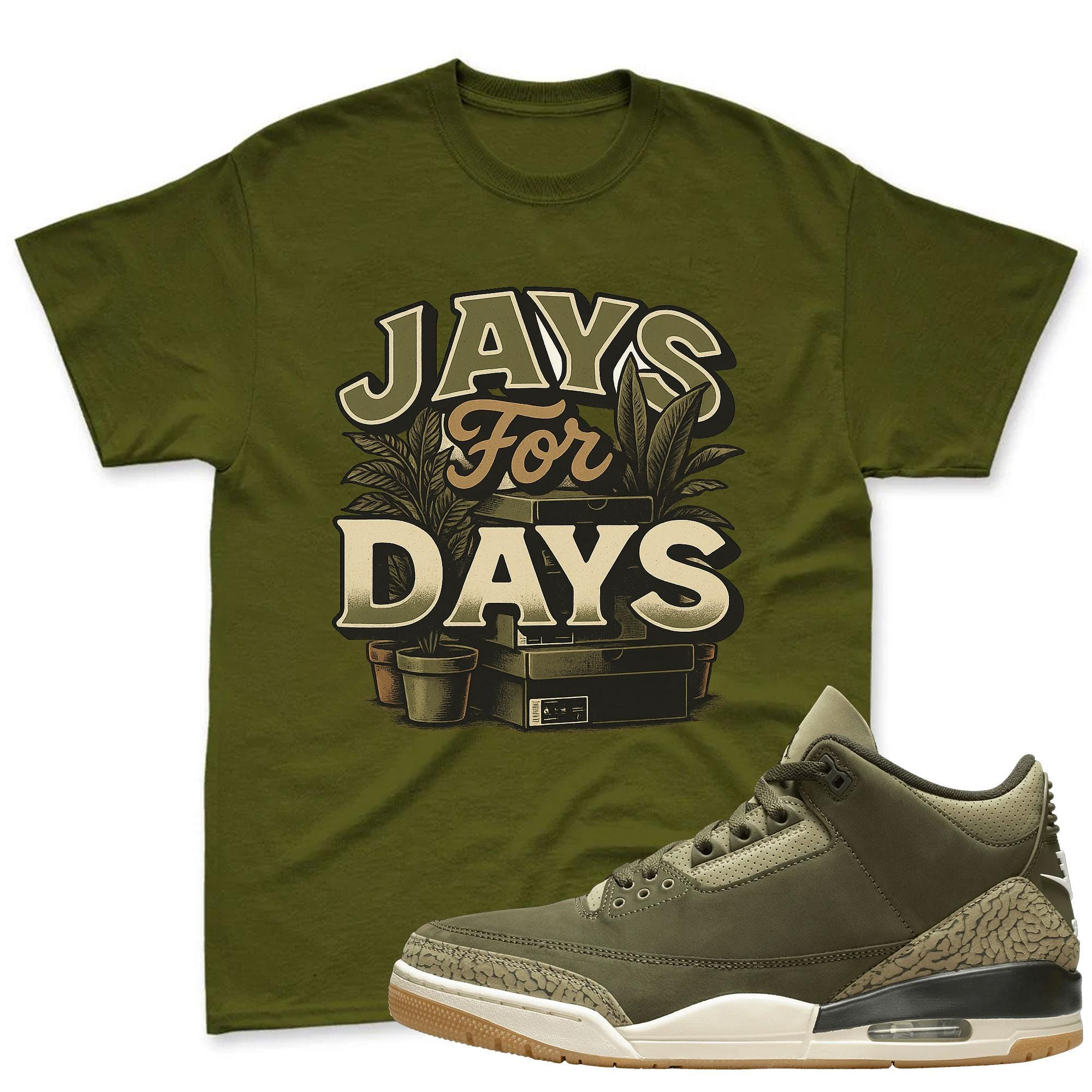Jays For Days Sneaker Shirt To Match Jordan 3 Sail & Jade Aura