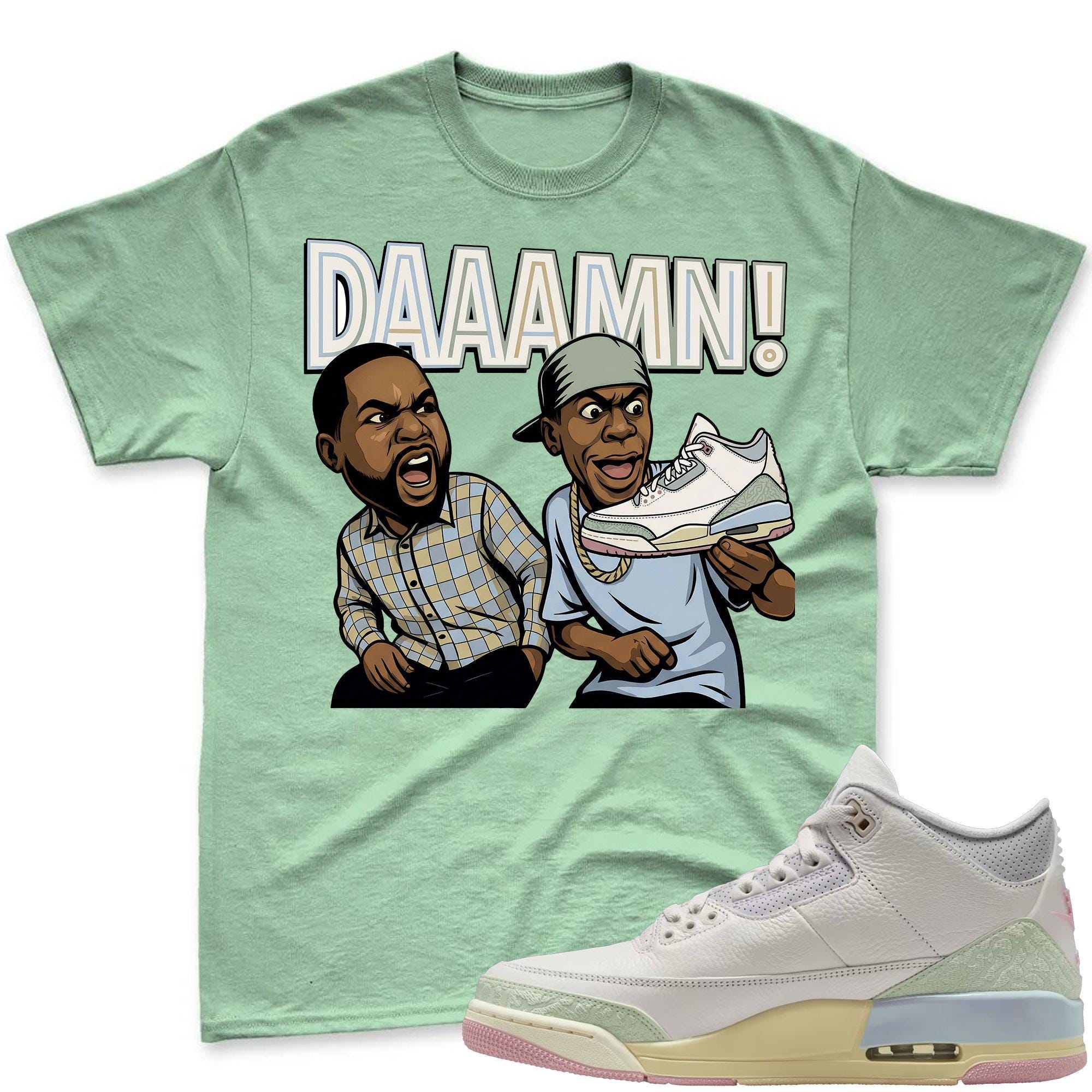 DAAAMN! Sneaker Shirt To Match Jordan 3 Sail & Jade Aura