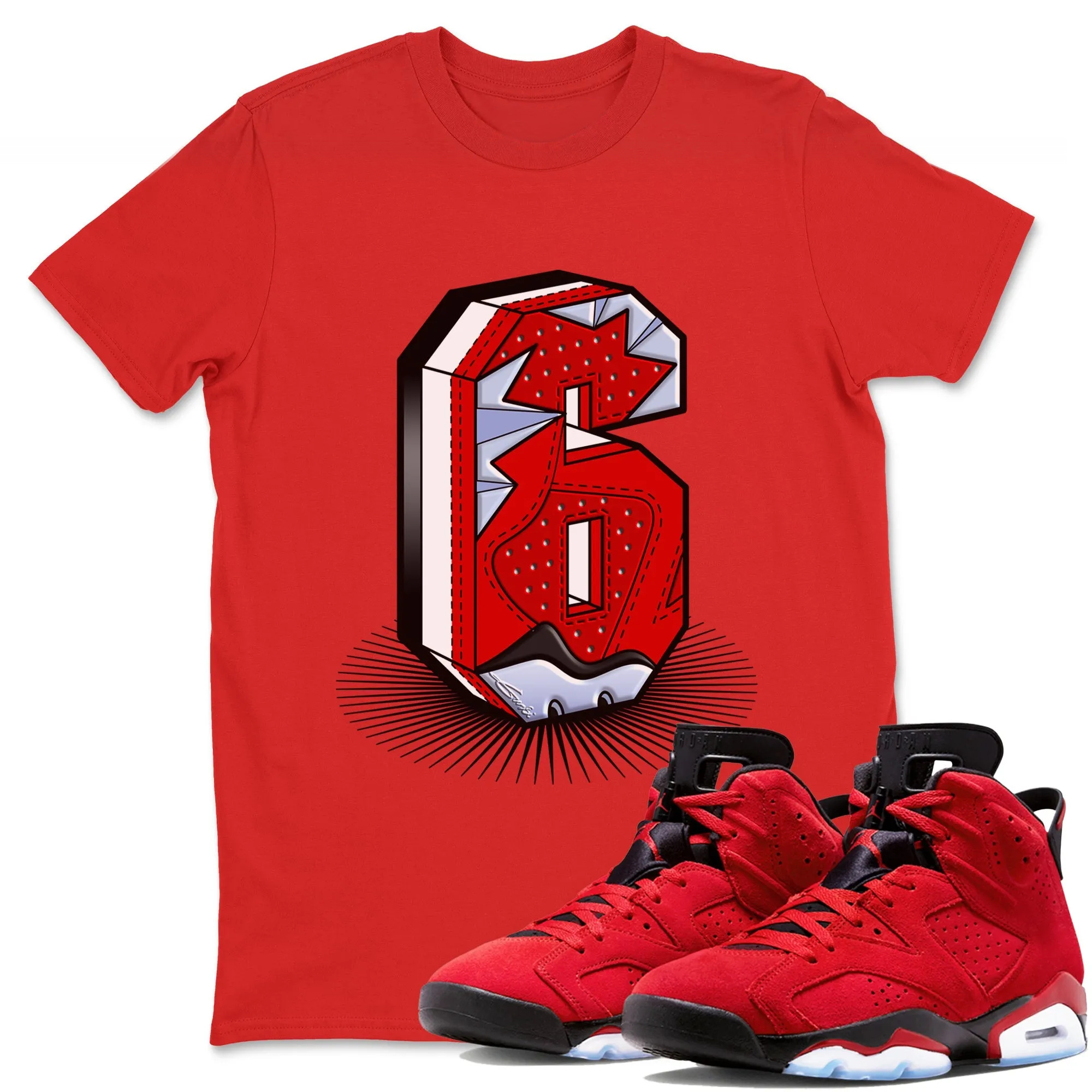 Number Statue Unisex Tops - Air Jordan 6 Toro Bravo