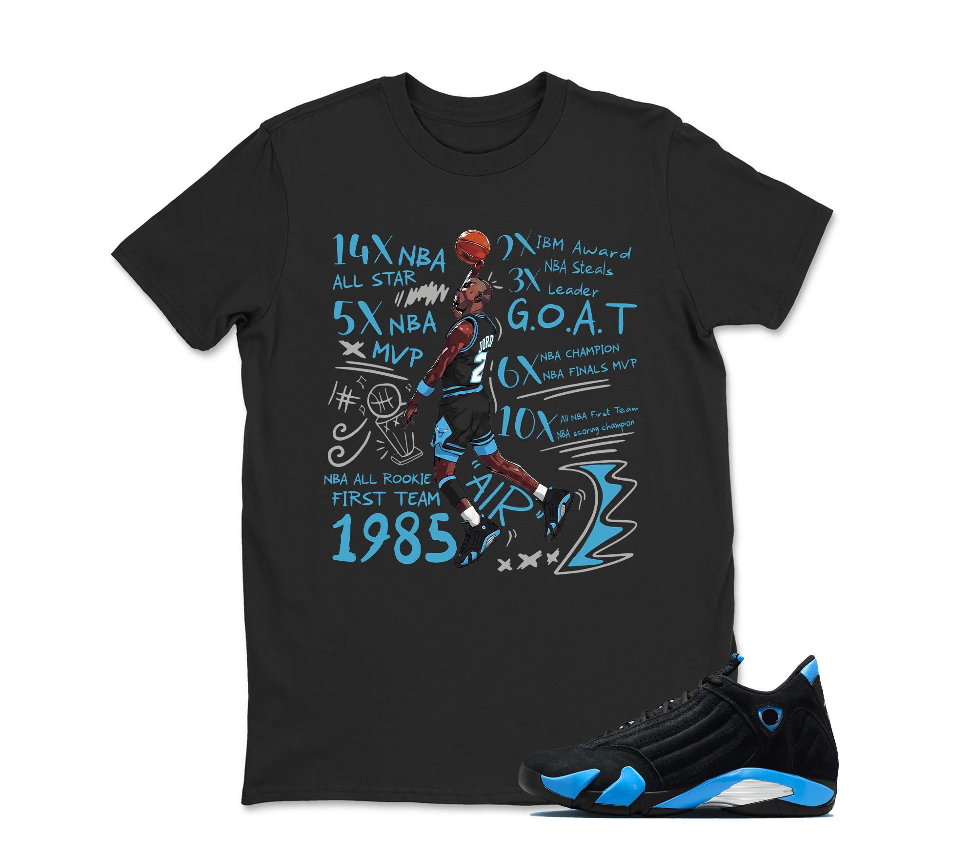 TeeAJX Jordan 14 University Blue Matching Sneaker Tee Perfect Gift for Jordan Fans