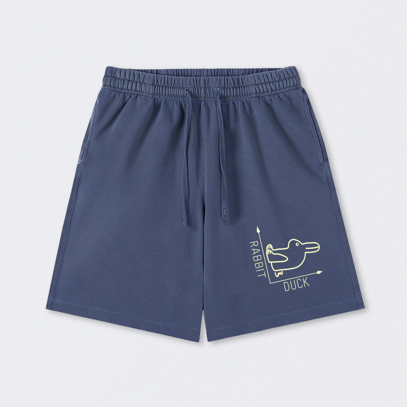 Rabbit or Duck Funny Washed Shorts