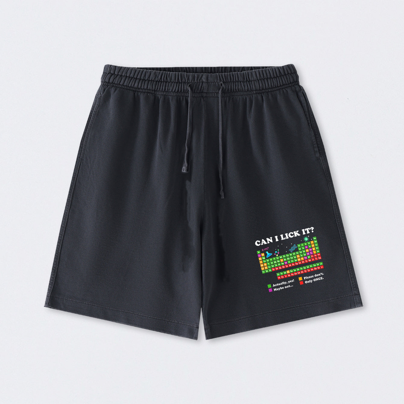 Can I Lick It Periodic Humour Science Washed Shorts