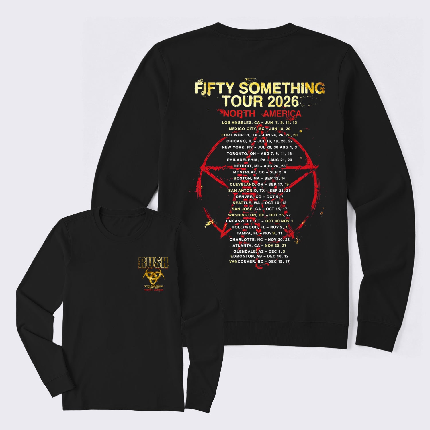Rush Fifty Something Tour 2026 Long Sleeve T-Shirt