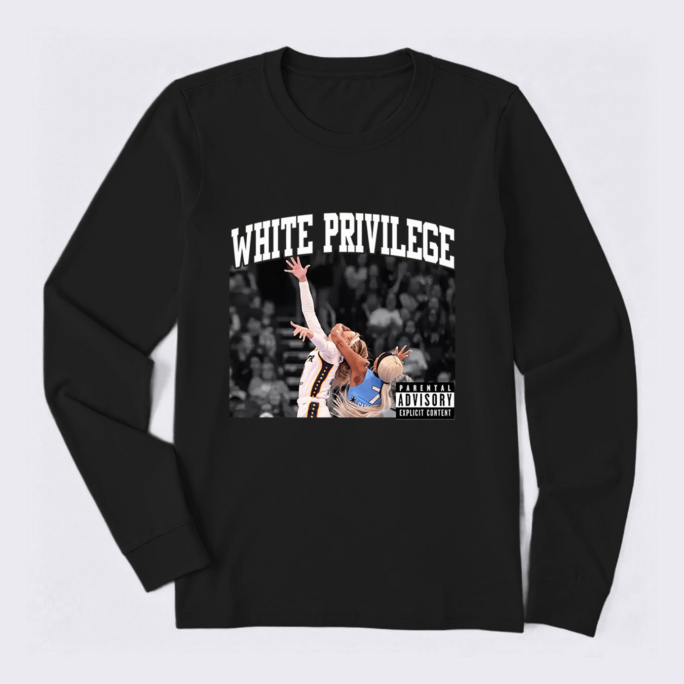 White Privilege Graphic Funny Basketball Meme Long Sleeve T-Shirt