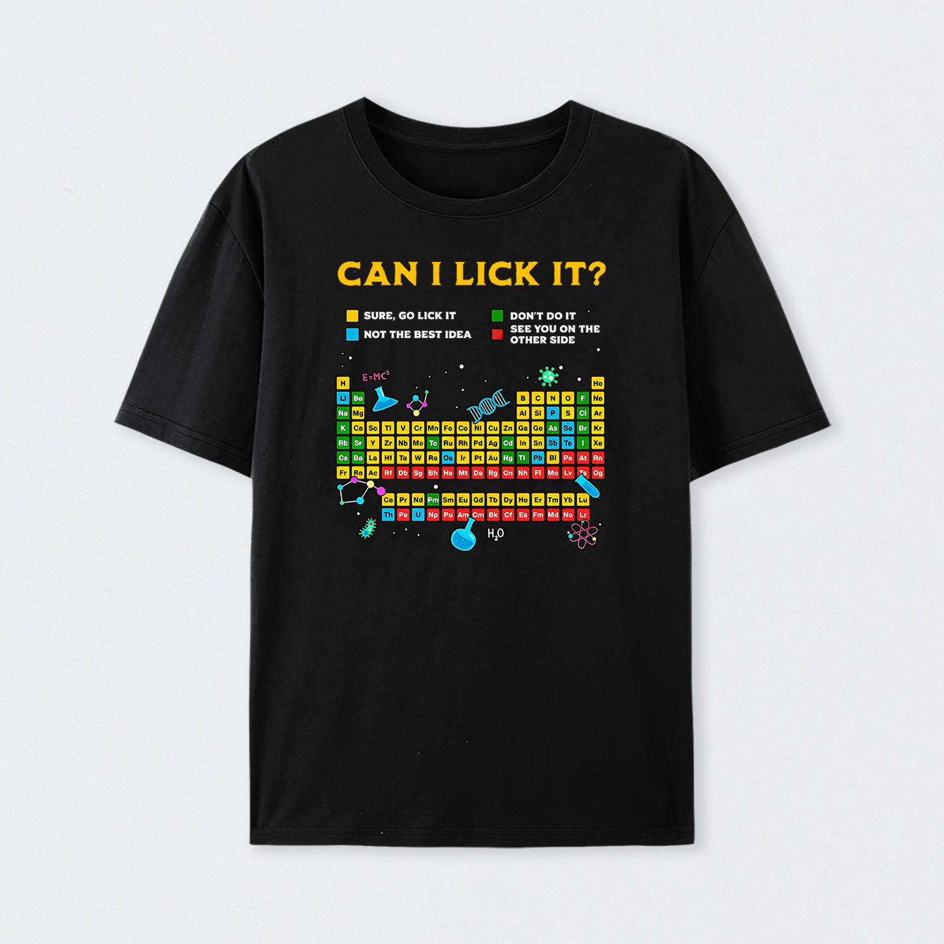 Black Can I Lick It Periodic Table T-Shirt