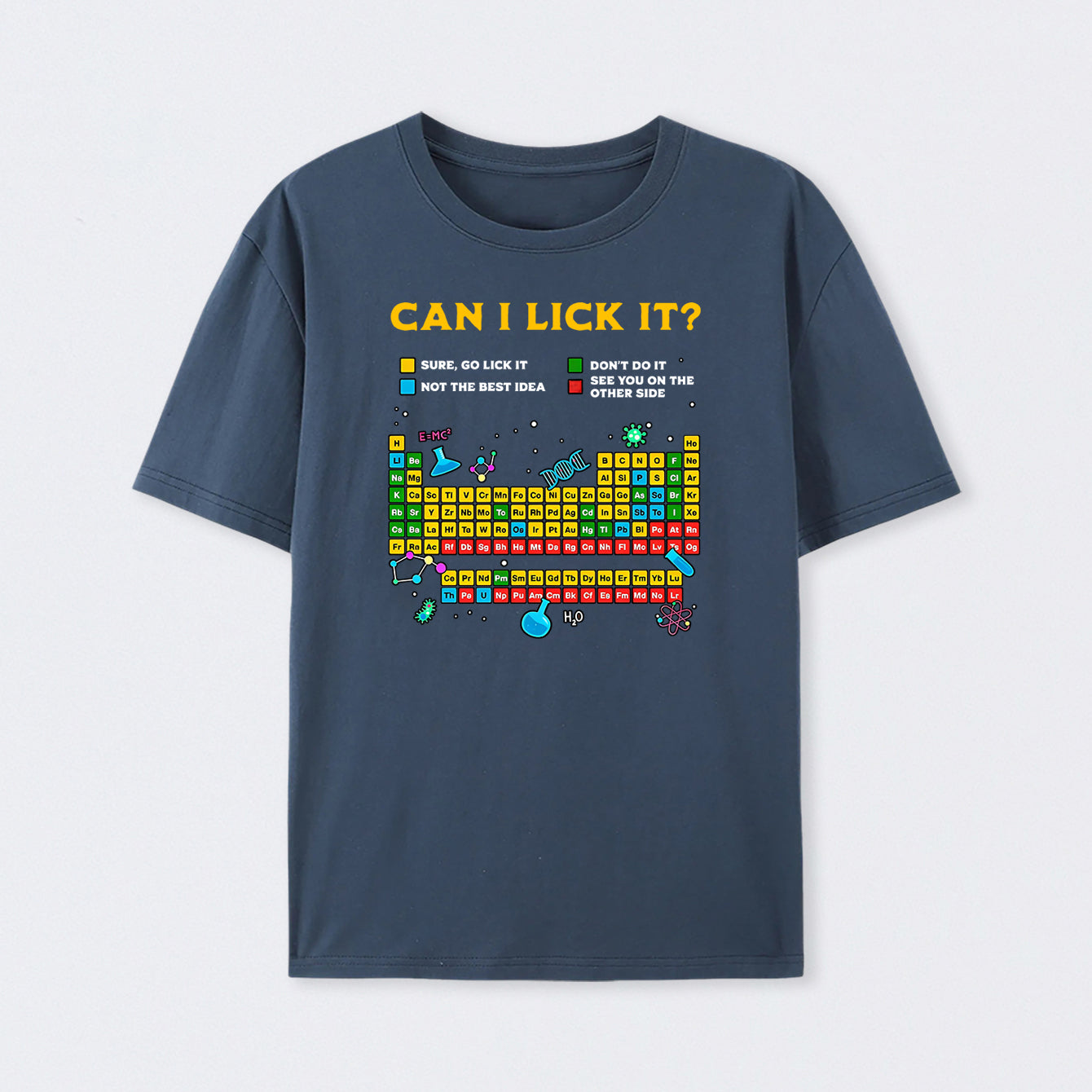 Navy Can I Lick It Periodic Table T-Shirt