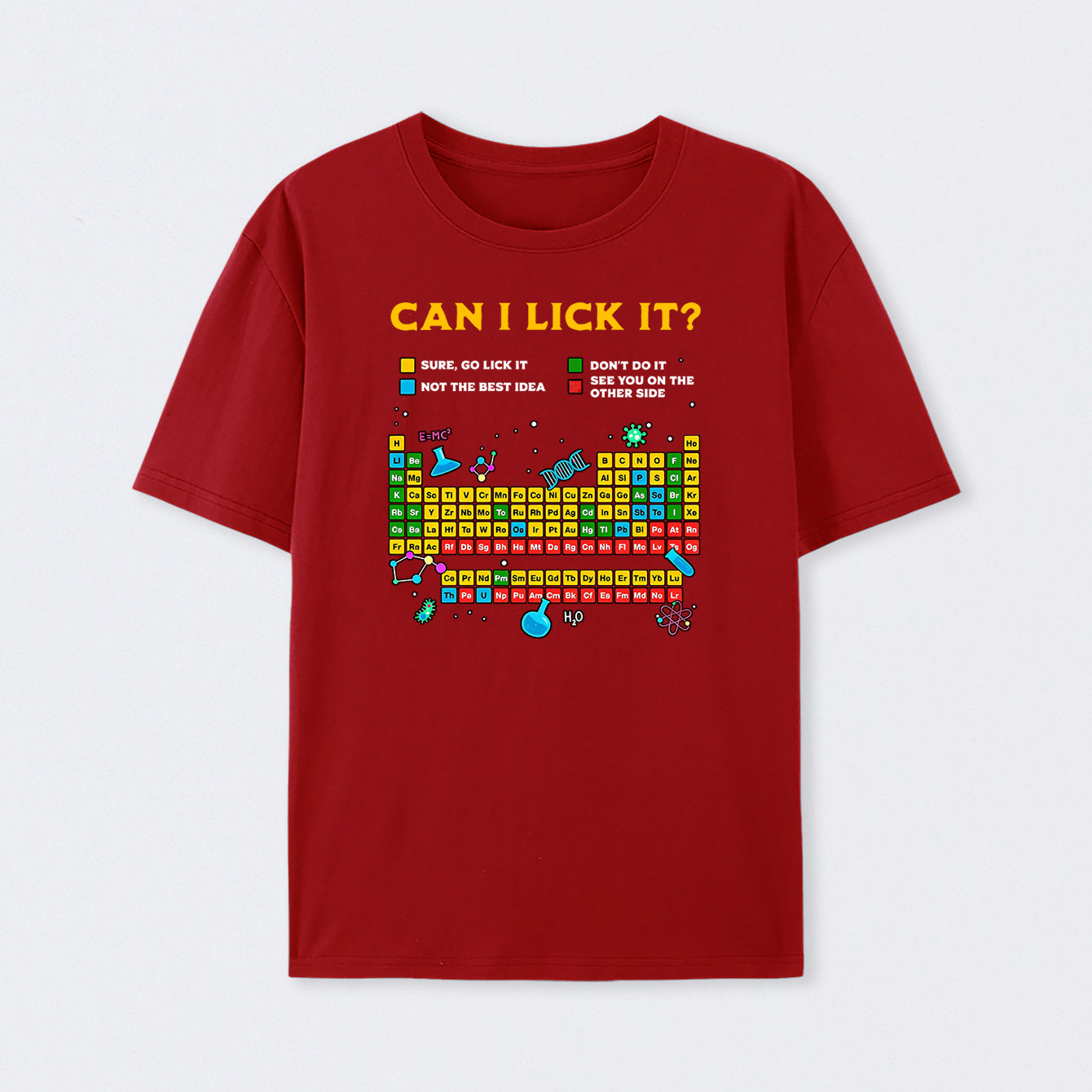 Red Can I Lick It Periodic Table T-Shirt