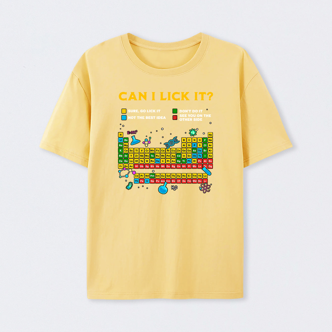 Yellow Can I Lick It Periodic Table T-Shirt