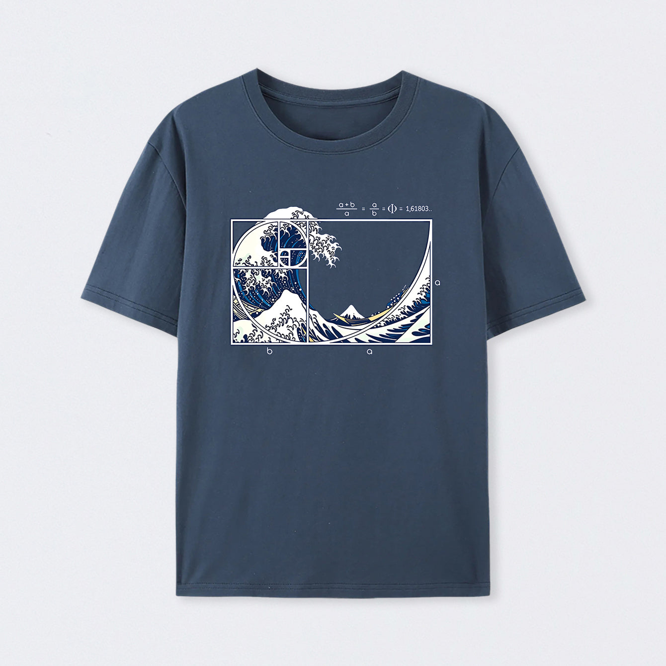 Navy The Great Fibonacci Wave Science T-Shirt