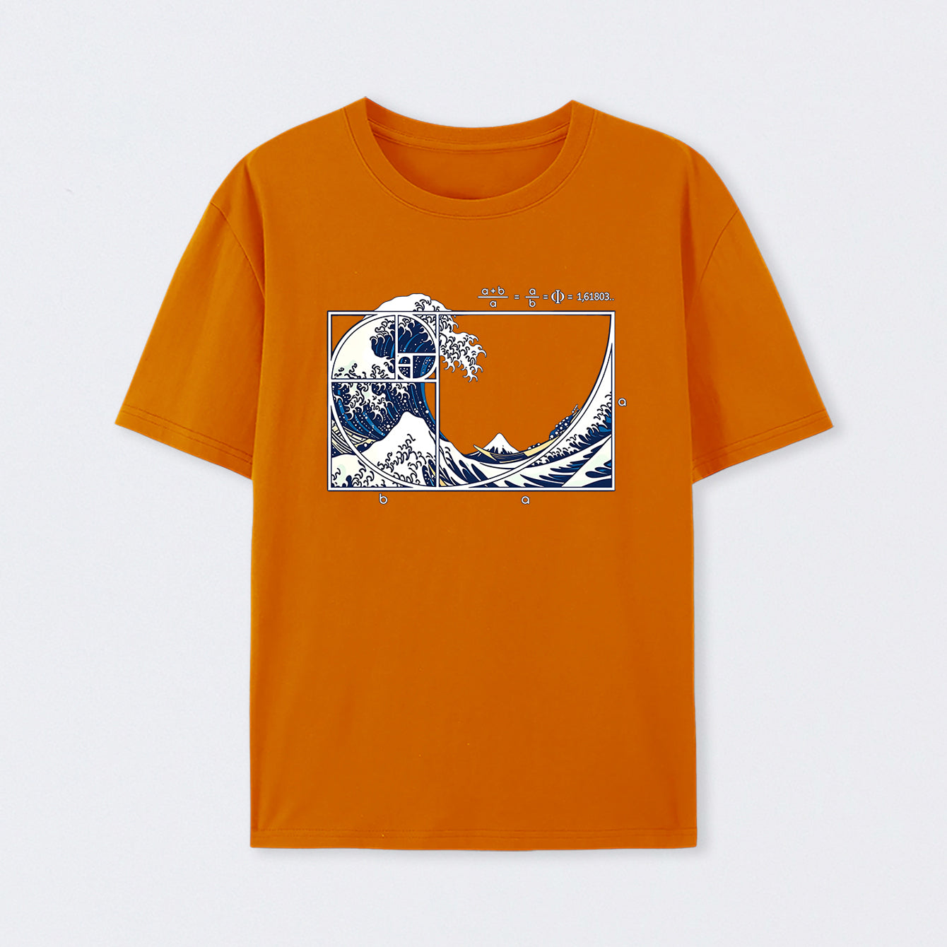 Orange The Great Fibonacci Wave Science T-Shirt