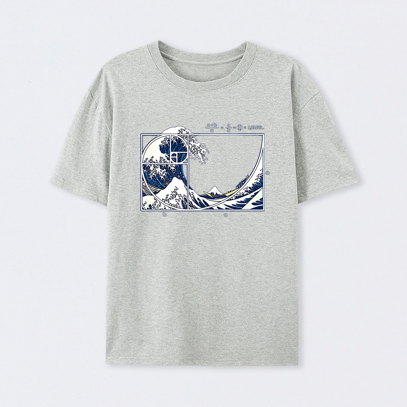 Grey The Great Fibonacci Wave Science T-Shirt